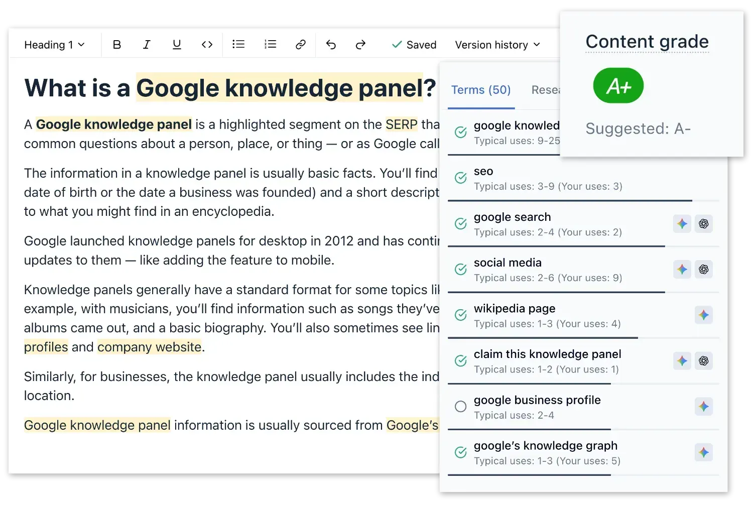 Content Optimisation in Clearscope