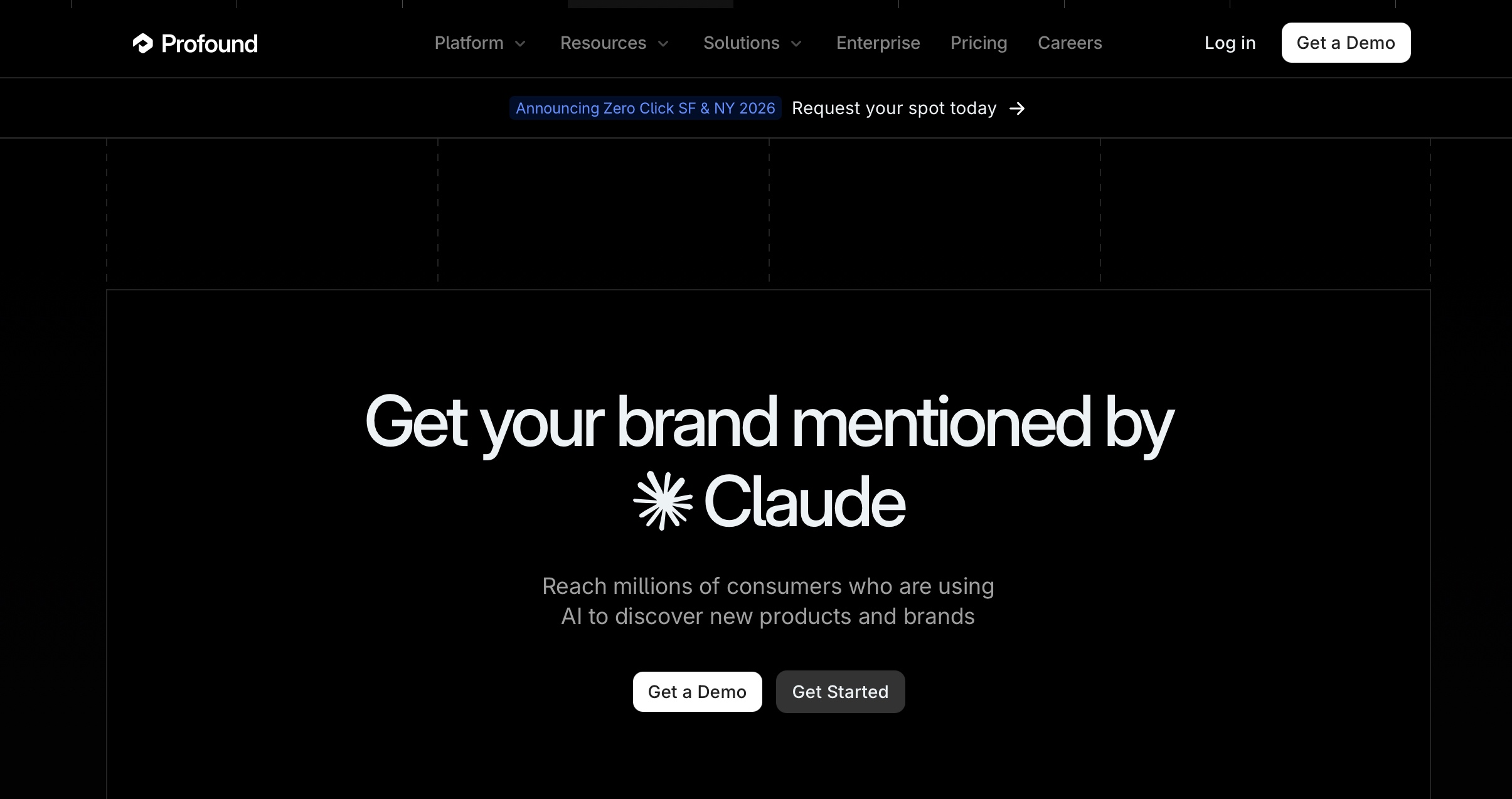 Profound AI Homepage screenshot