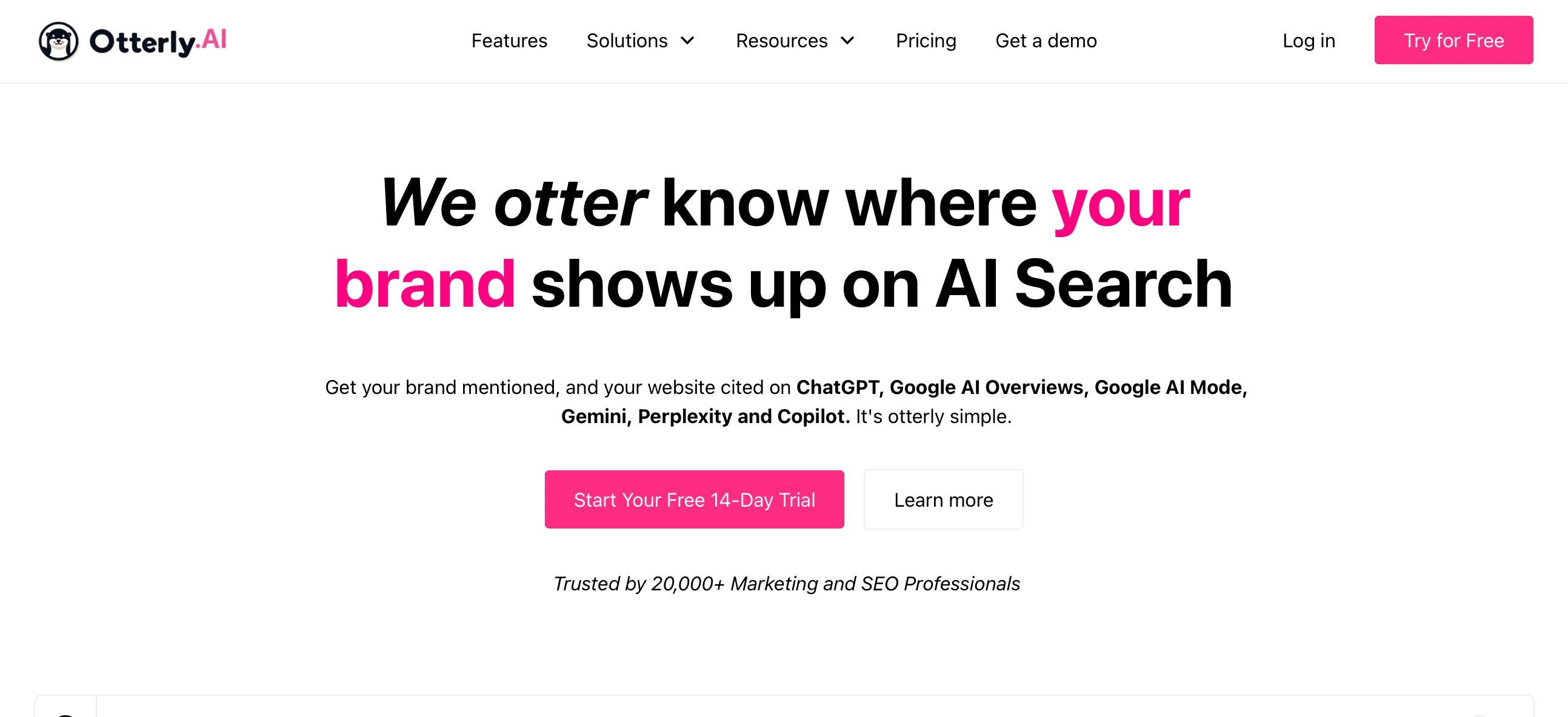 Otterly Homepage Screenshot