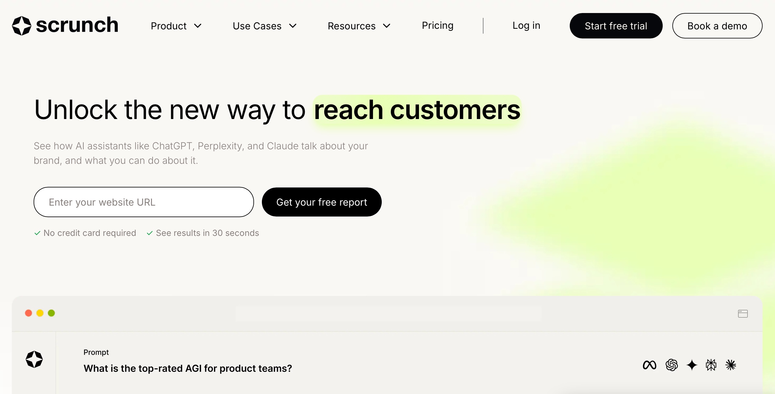 Scrunch AI Homepage Screenshot