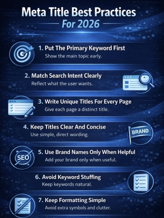 An Infographic on Meta Title Best Practices For 2026