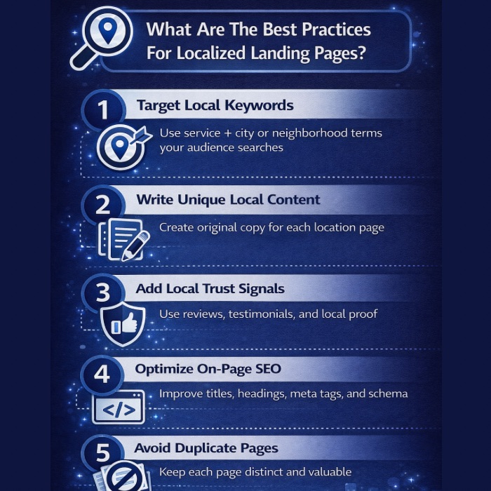An Infographic on What Are the Best Practices For Localized Landing Pages.