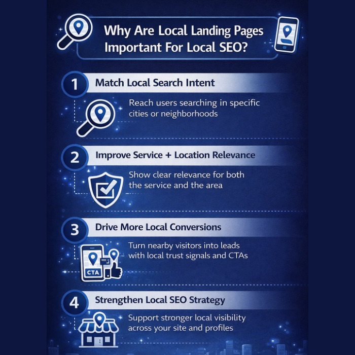 An Infographic on Why Are Local Landing Pages Important For Local SEO.