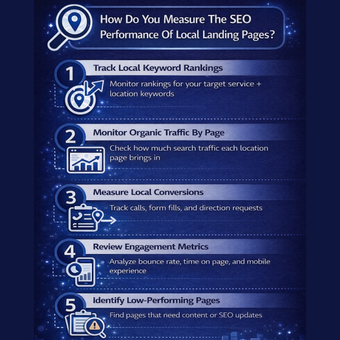 An Infographic on How Do You Measure The SEO Performance Of Local Landing Pages.