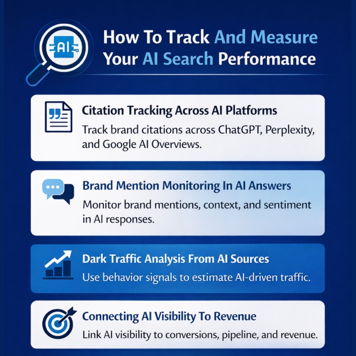 An Infographic on How To Track And Measure Your AI Search Performance.