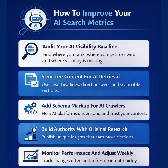 An Infographic on How To Improve Your AI Search Metrics.