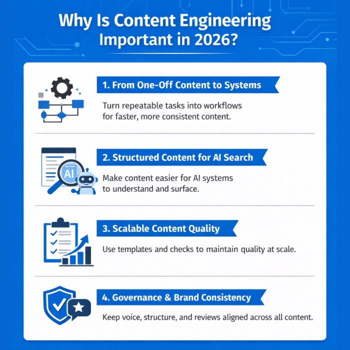 An Infographic on Why Is Content Engineering Important in 2026. 