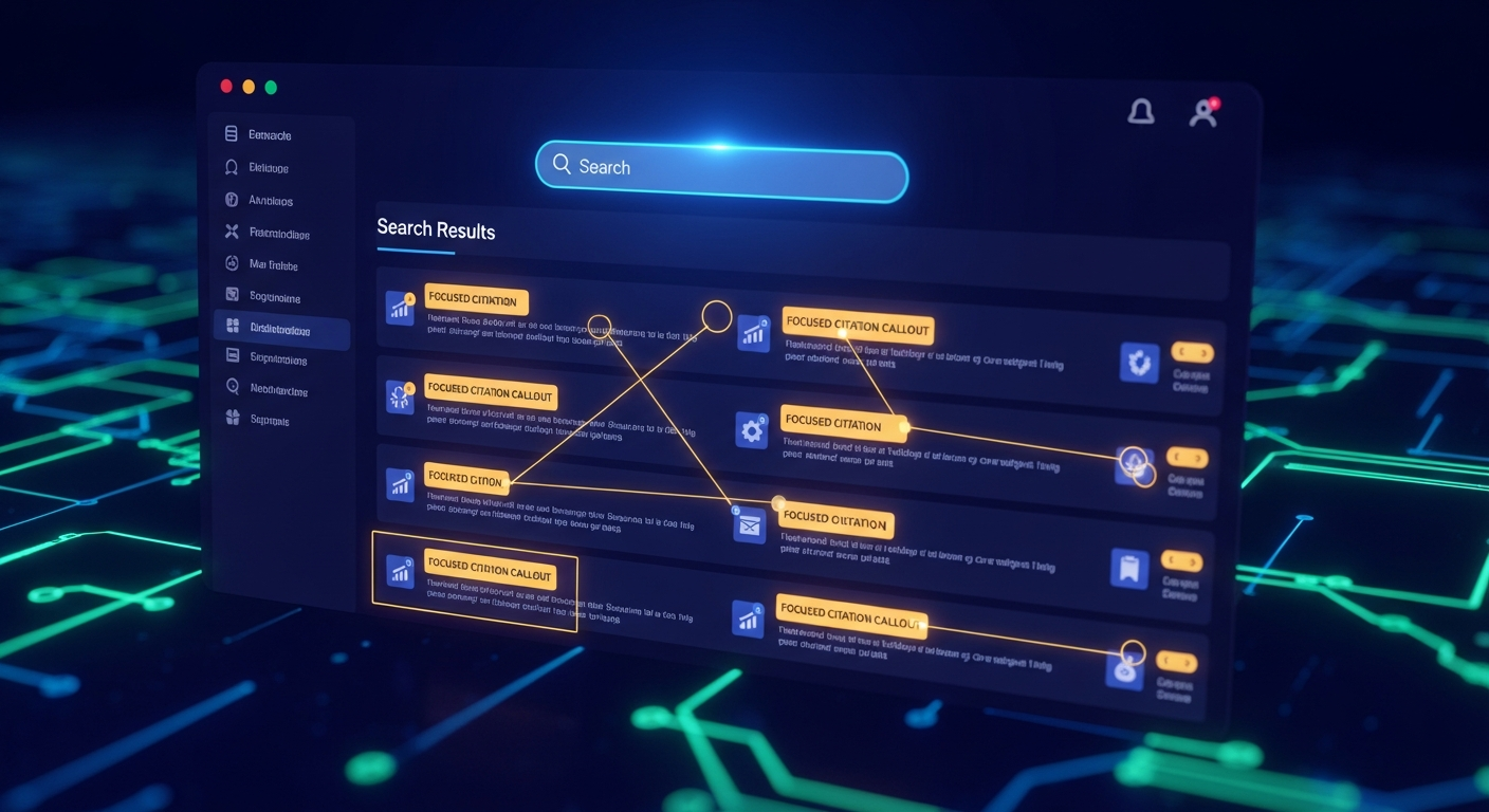 AI search featuring citation highlights
