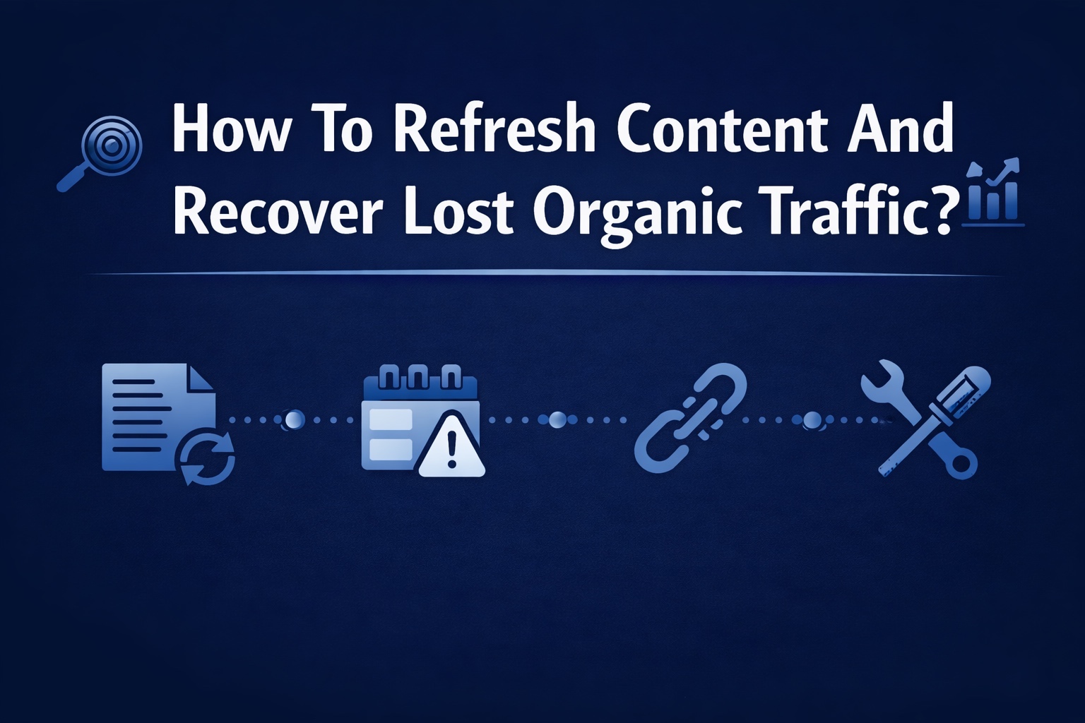 Banner for how to refresh content and recover lost organic traffic