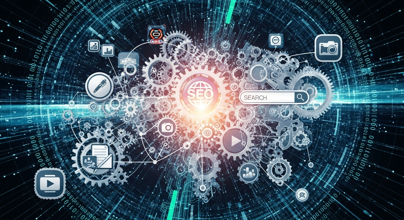 SEO automation concept digital art