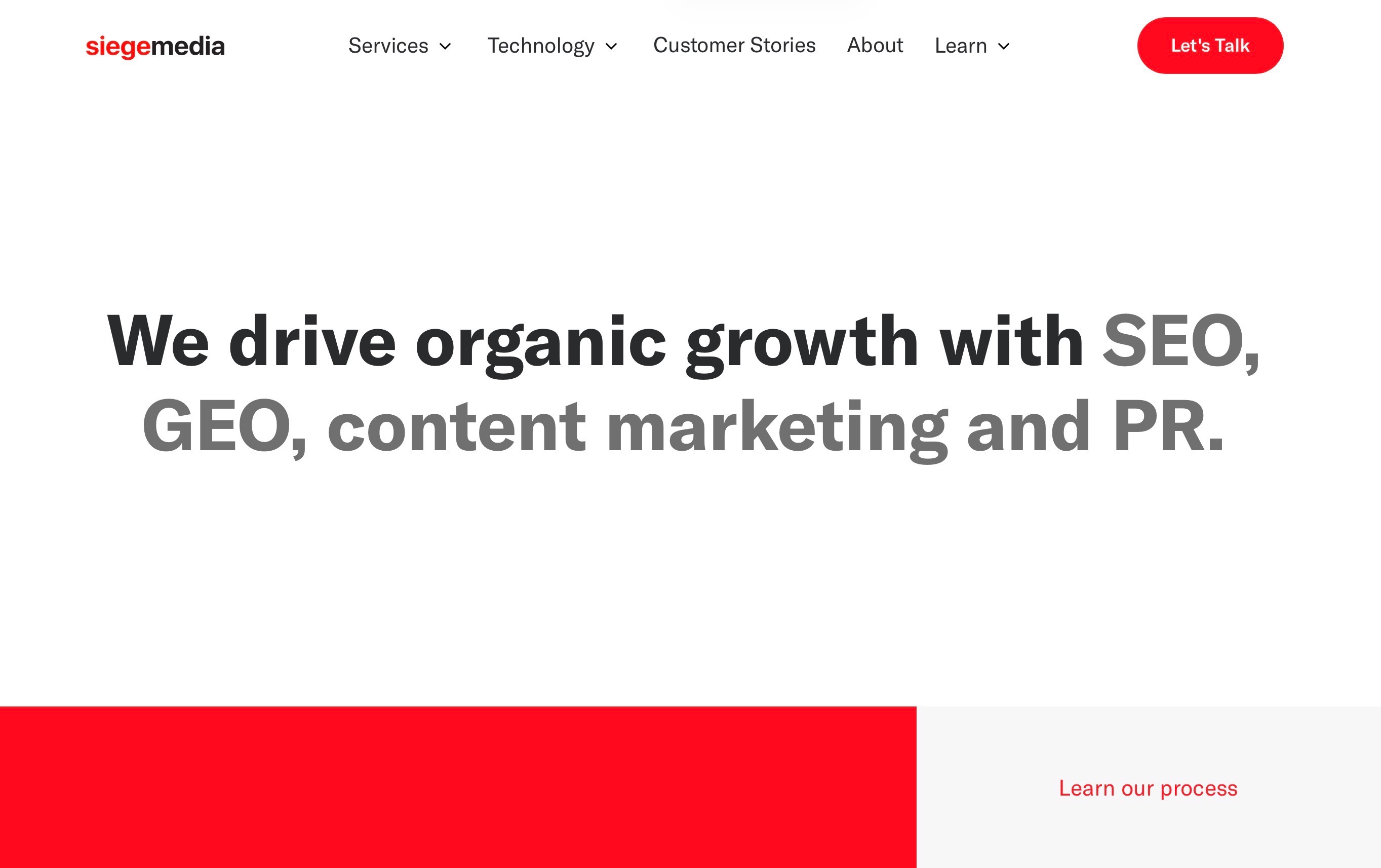 Siege Media Homepage Screenshot