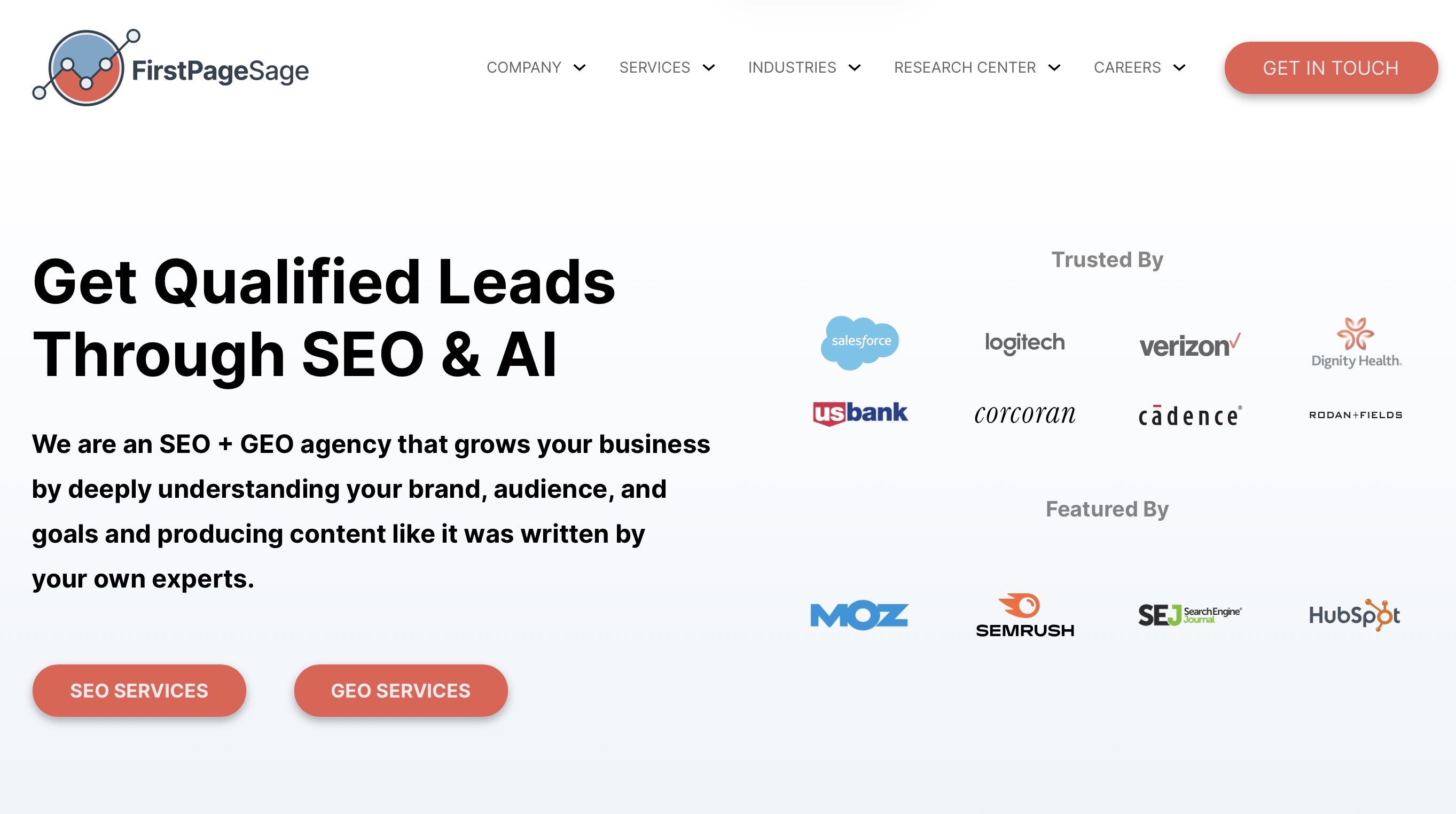 First Page Sage Homepage Screenshot