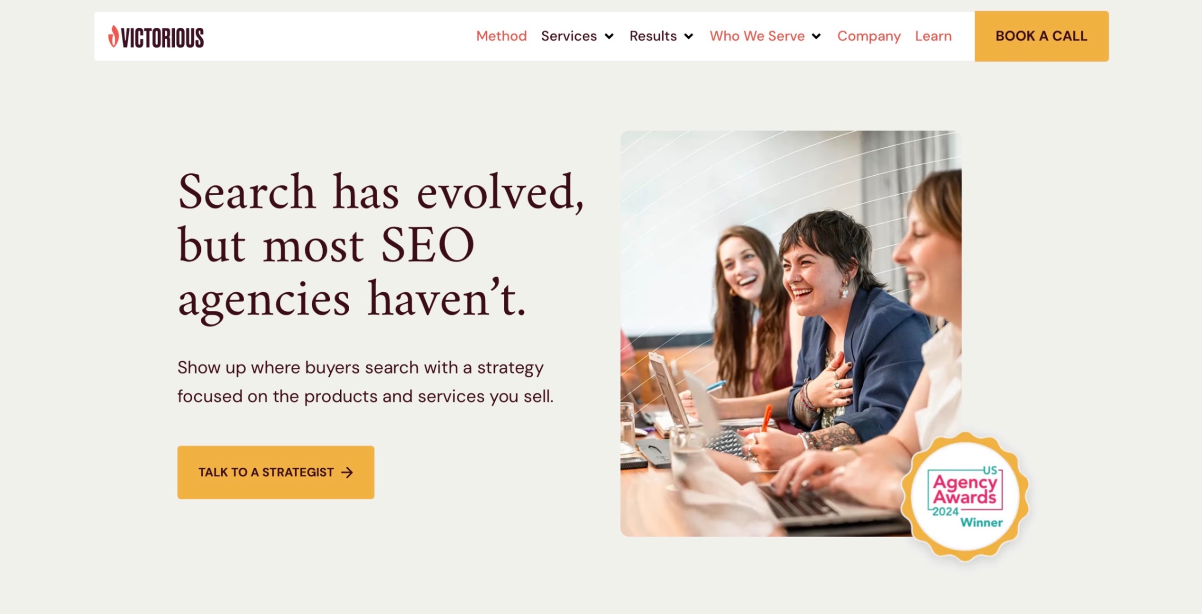 Victorious Homepage Screenshot