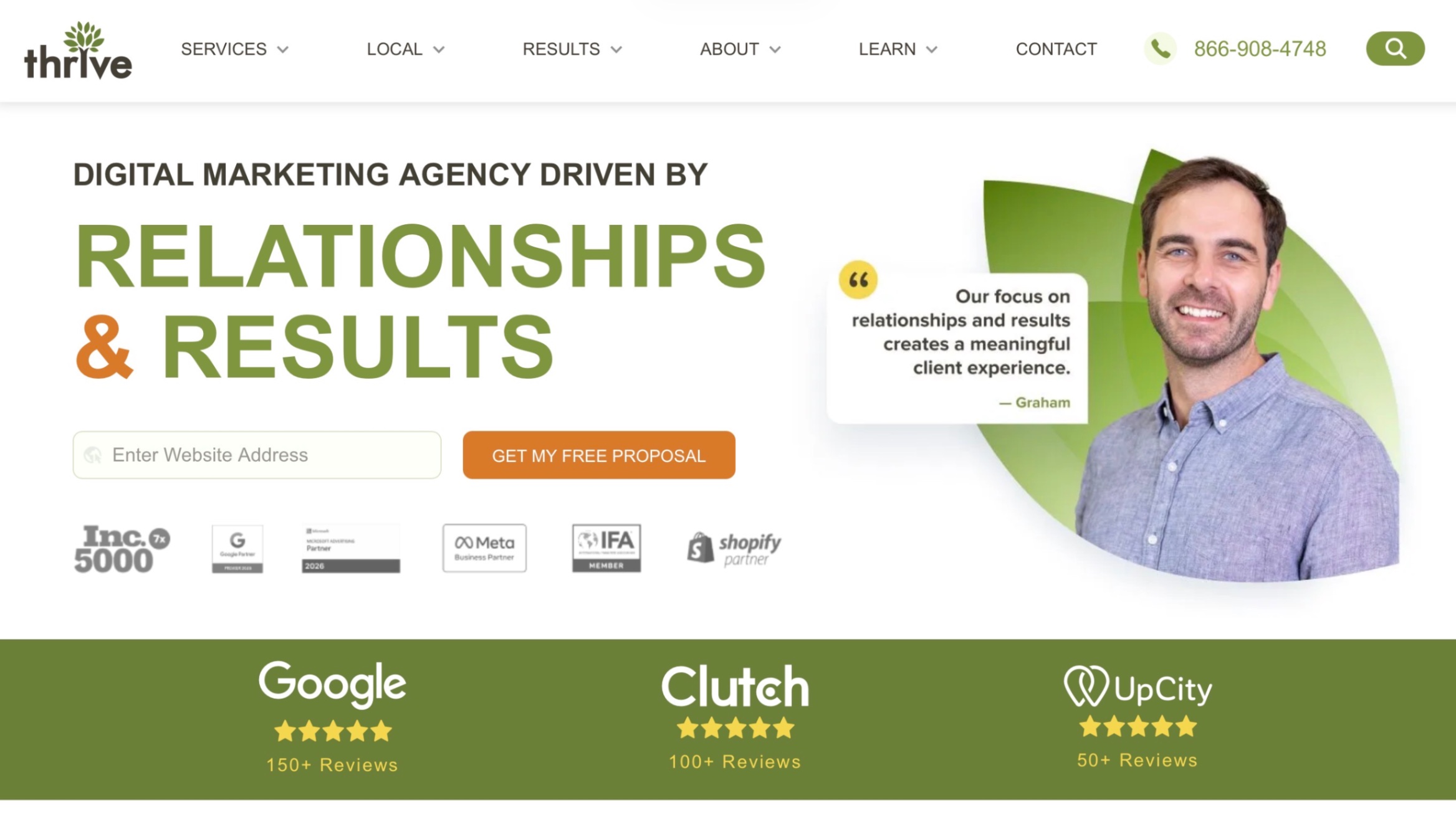 Thrive Internet Marketing Agency Homepage Screenshot