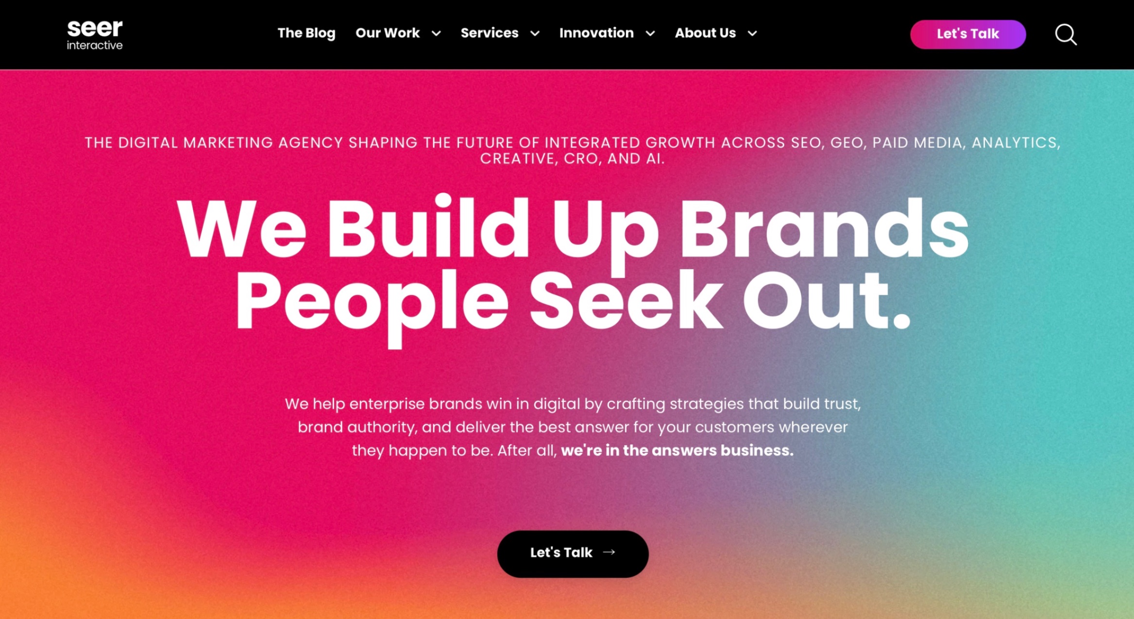 Seer Interactive Homepage Screenshot