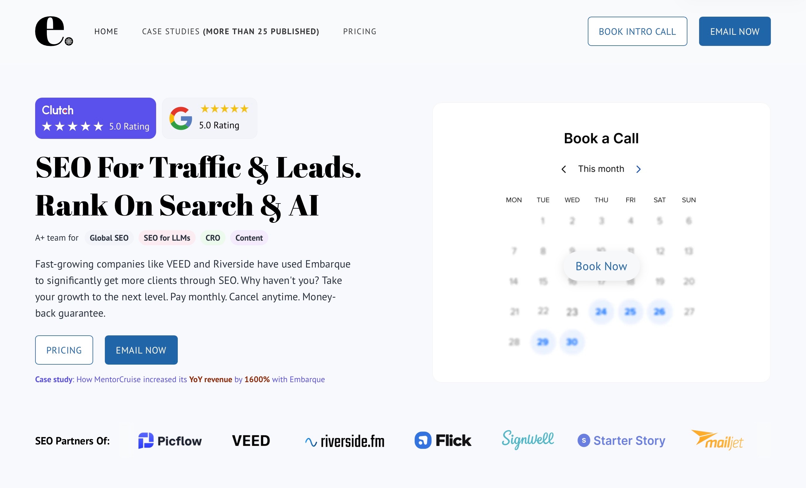 Embarque Homepage Screenshot