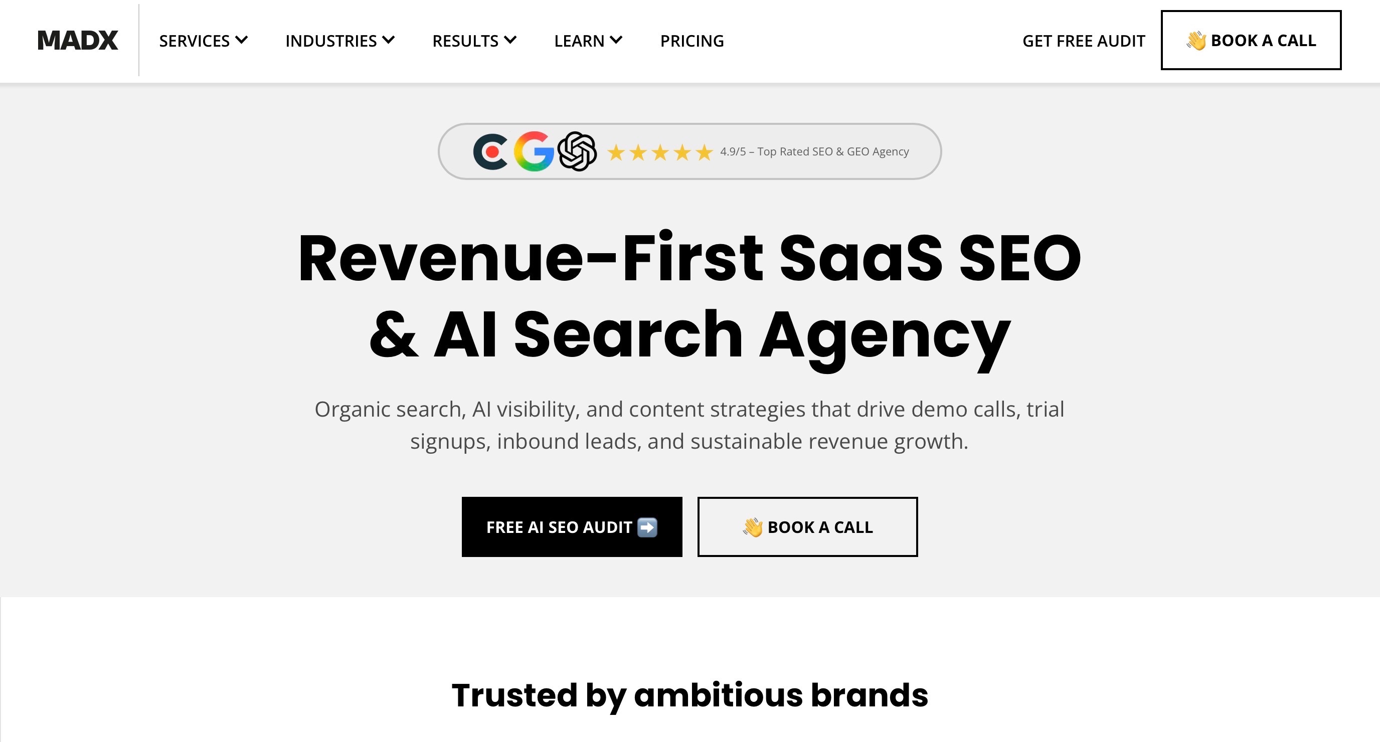 MADX Digital Homepage Screenshot