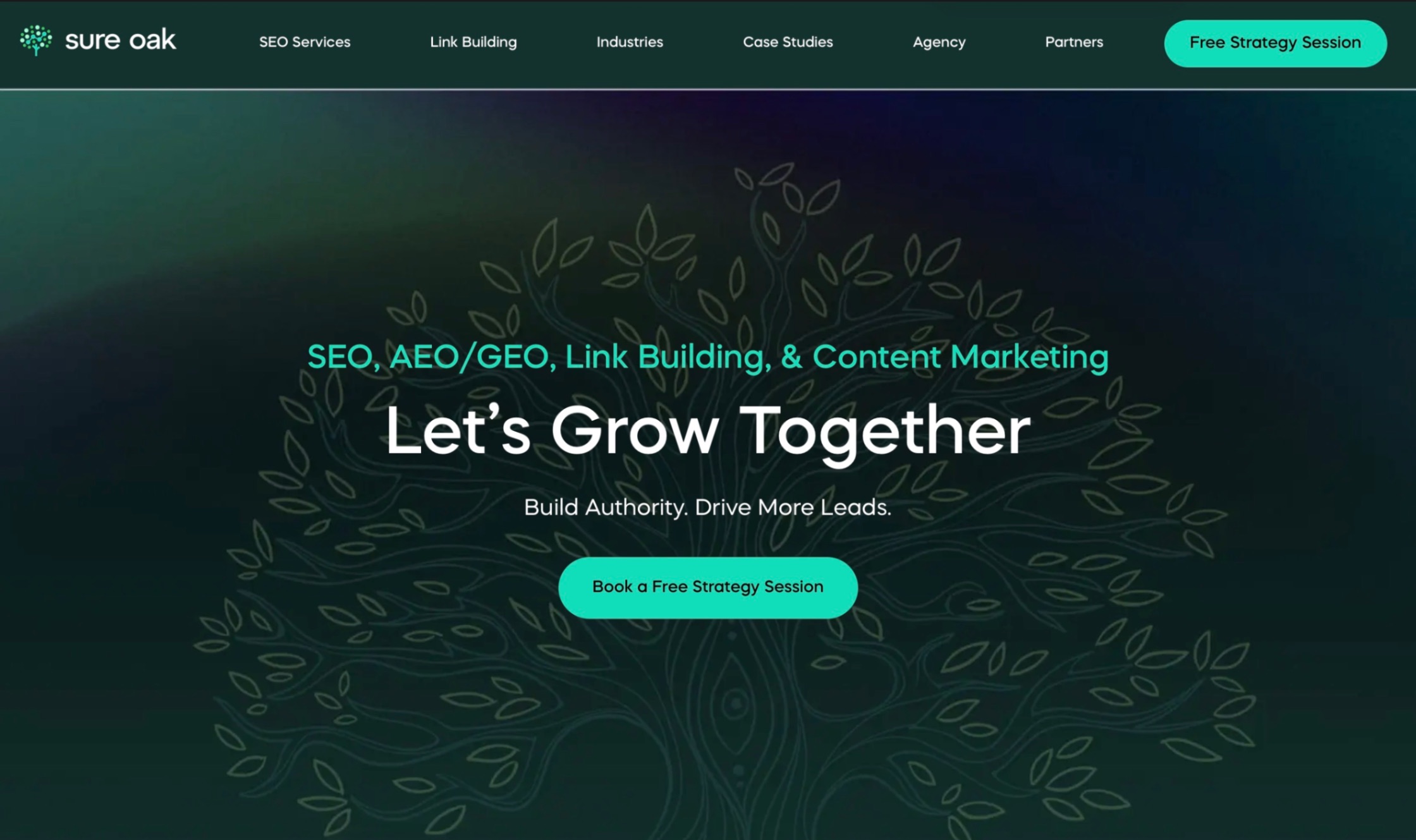 Sure Oak Homepage Screenshot