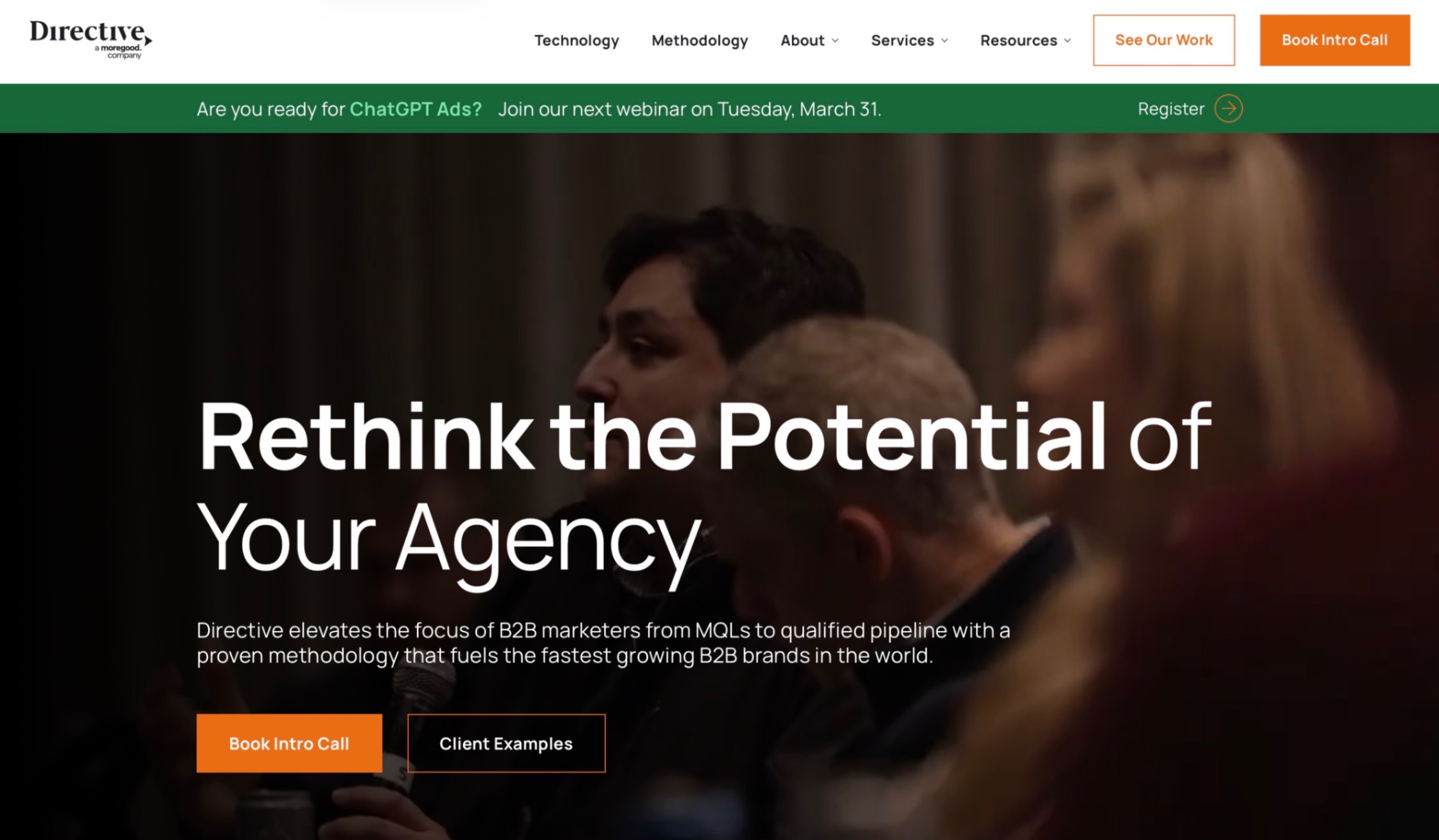 Directive Homepage Screenshot