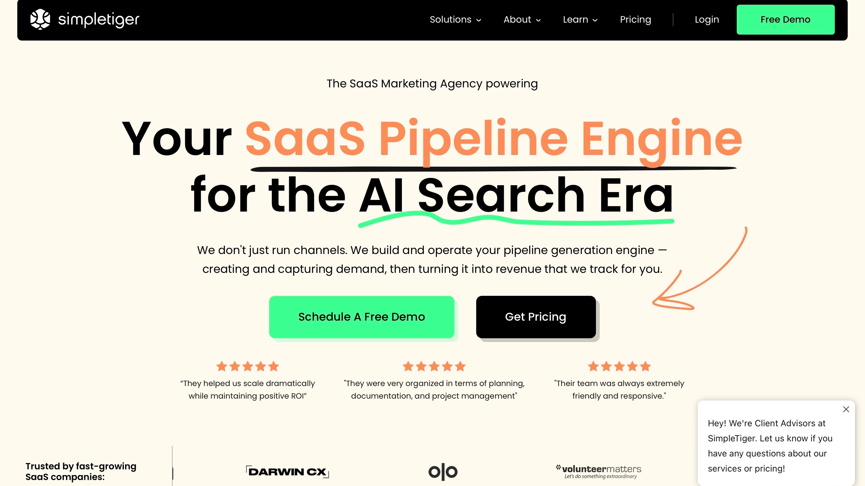 SimpleTiger Homepage Screenshot