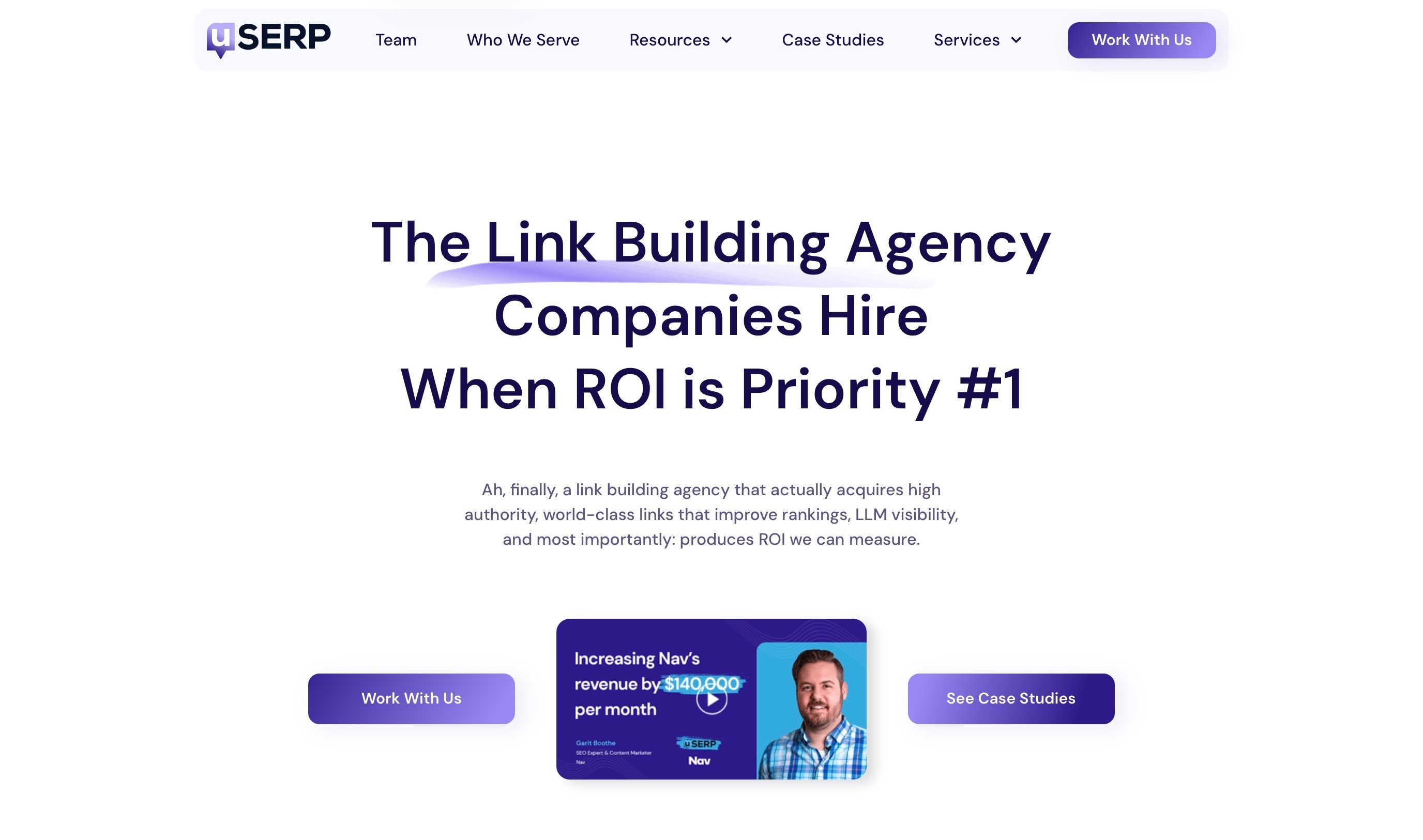 uSERP Homepage Screenshot