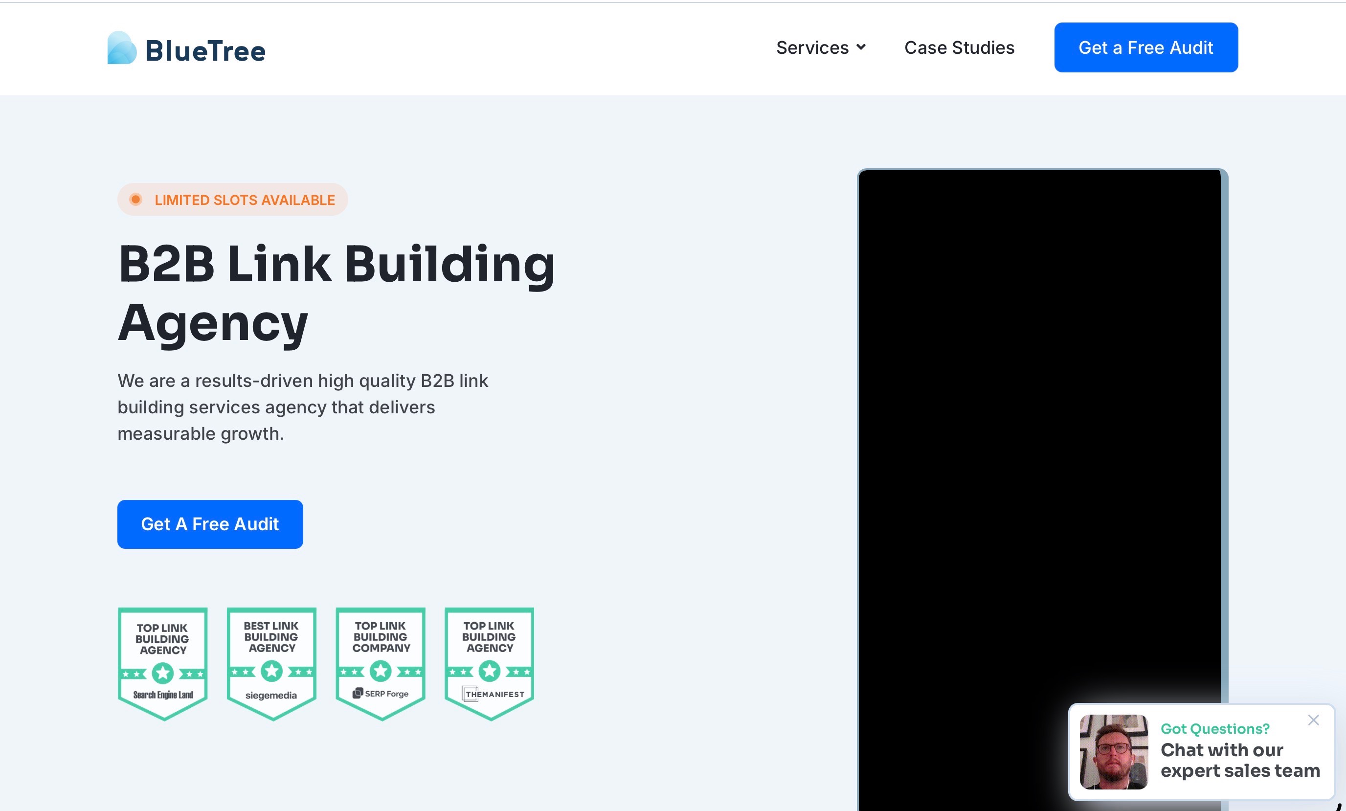 BlueTree Homepage Screenshot