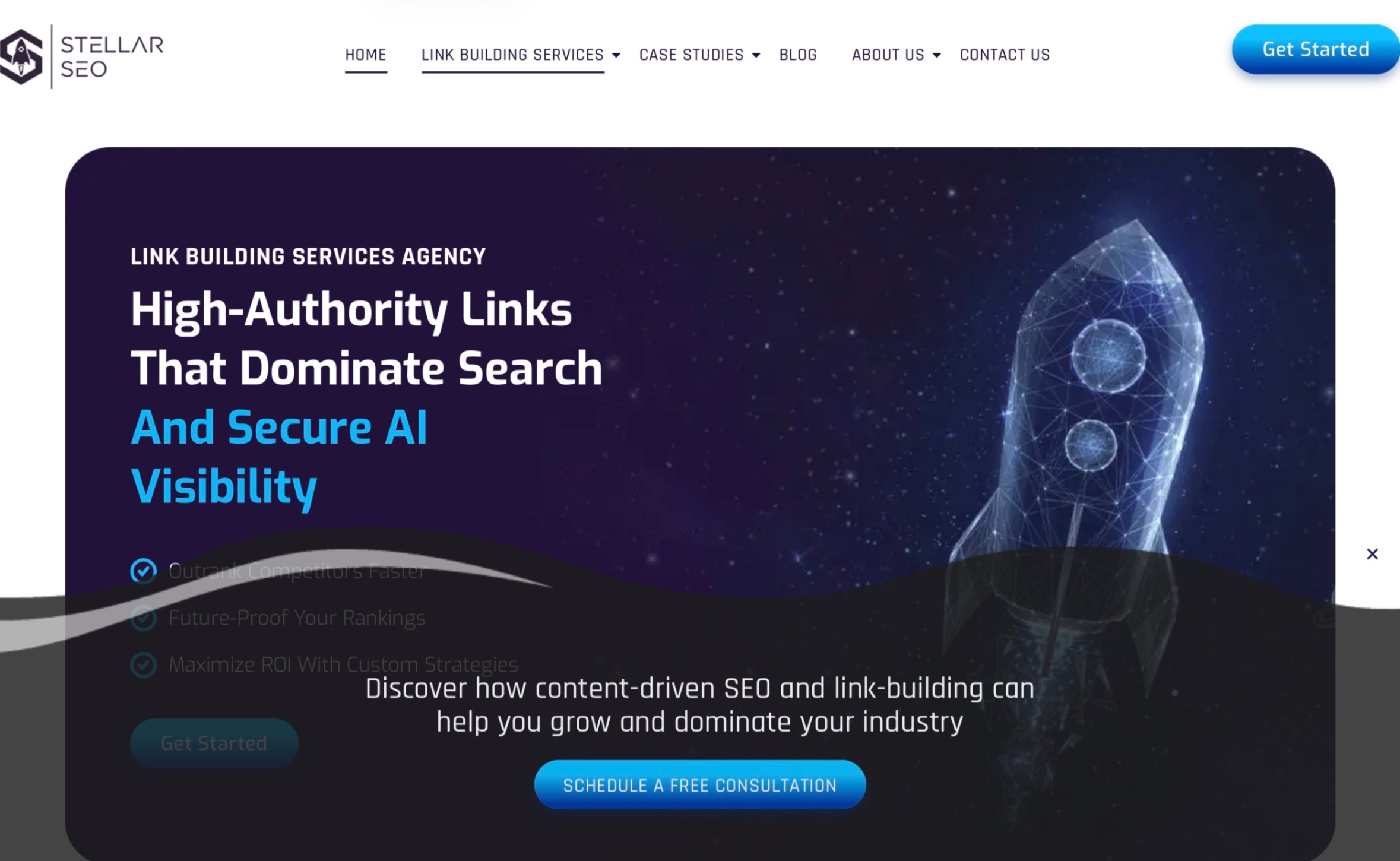 Stellar SEO Homepage Screenshot