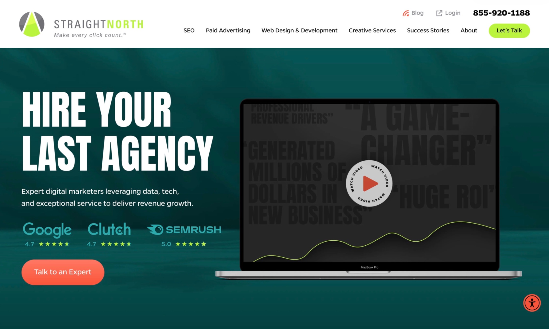 Straight North Homepage Screenshot