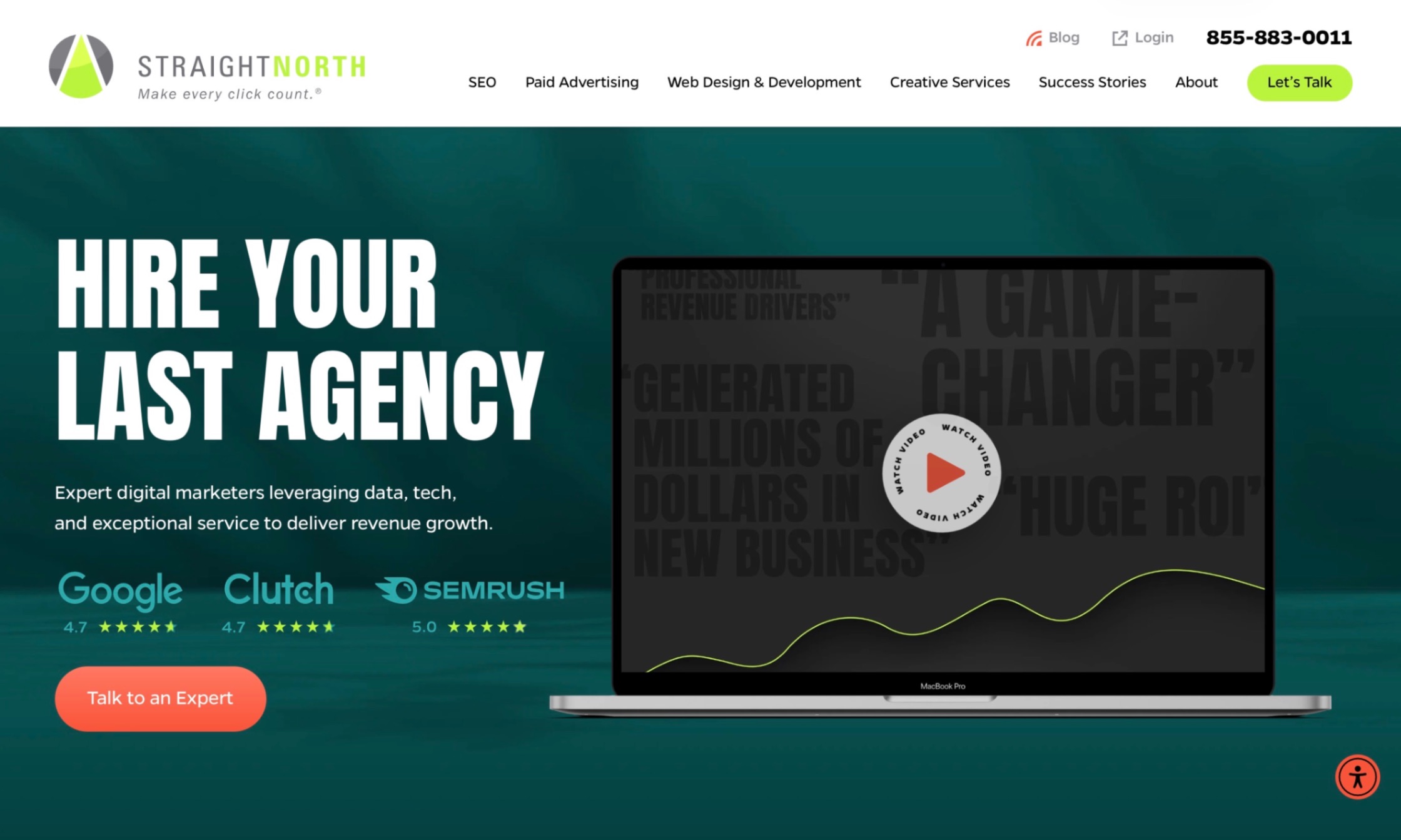 Straight North Homepage Screenshot