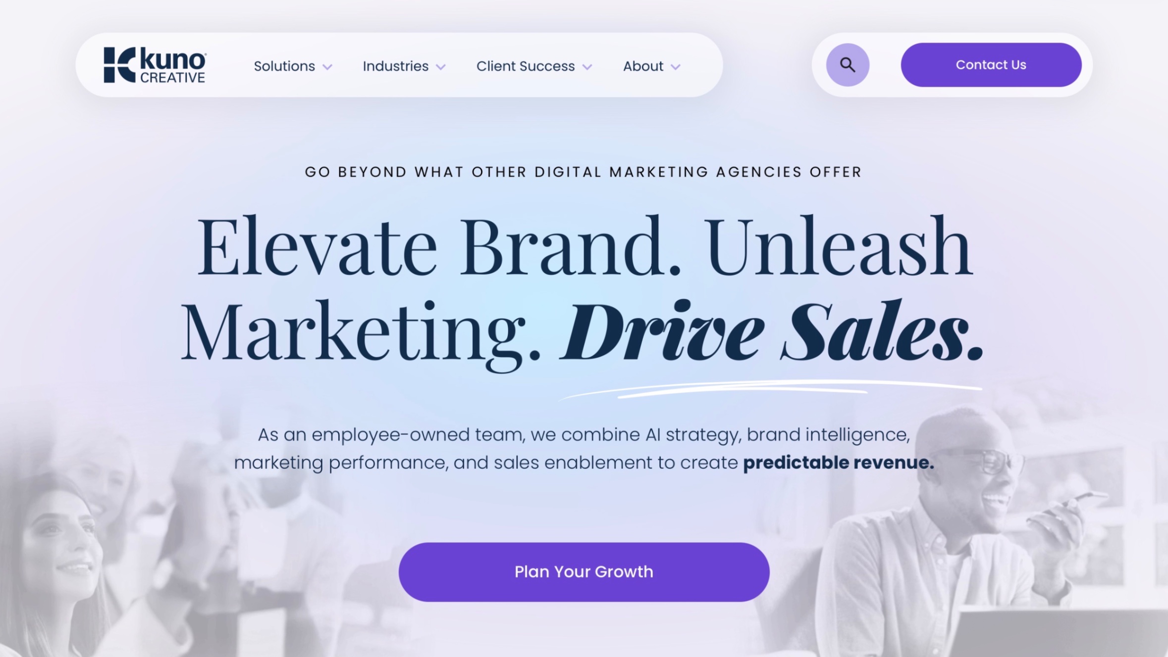 Kuno Creative Homepage Screenshot