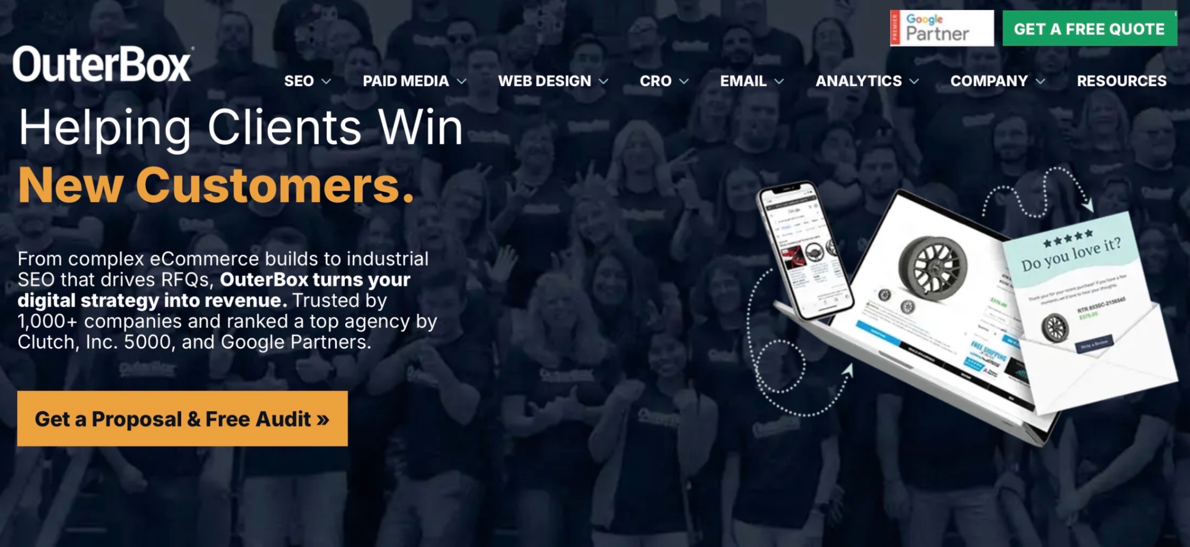 OuterBox Landing Page Screenshot