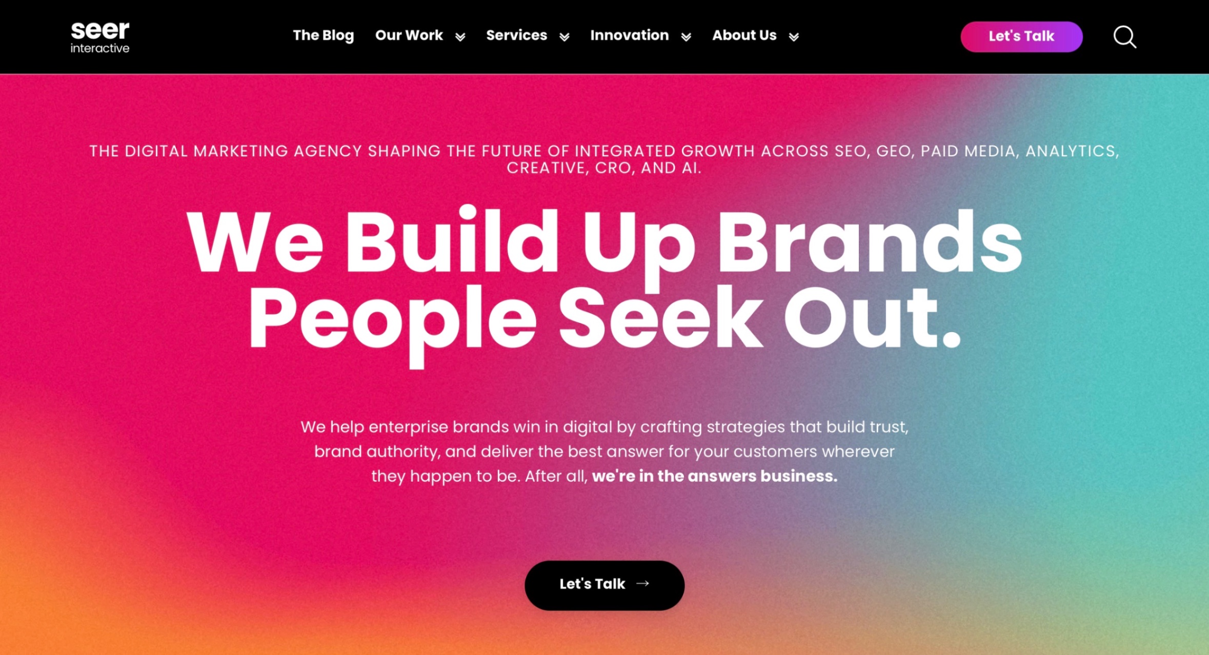 Seer Interactive Landing Page Screenshot