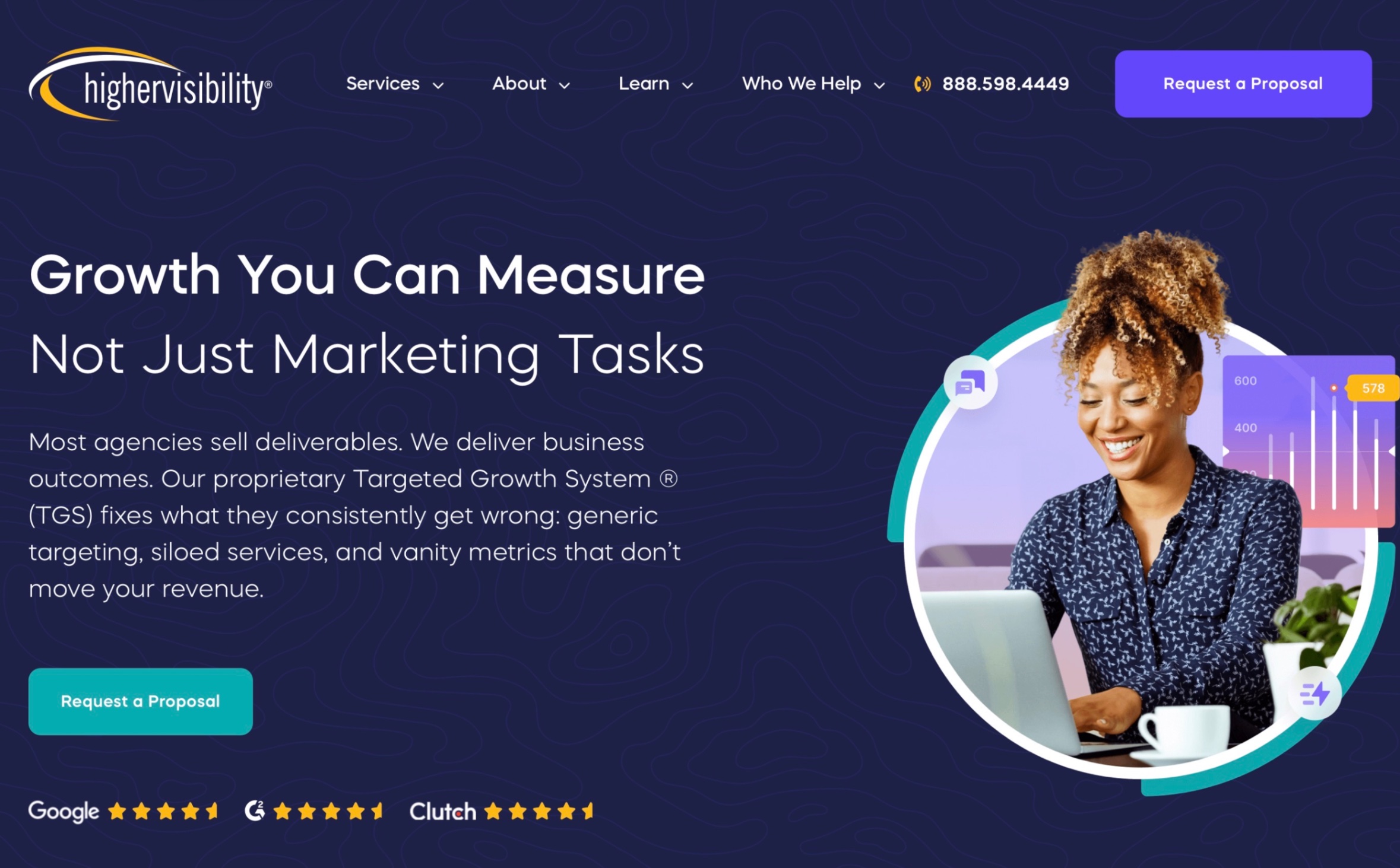 HigherVisibility Landing Page Screenshot