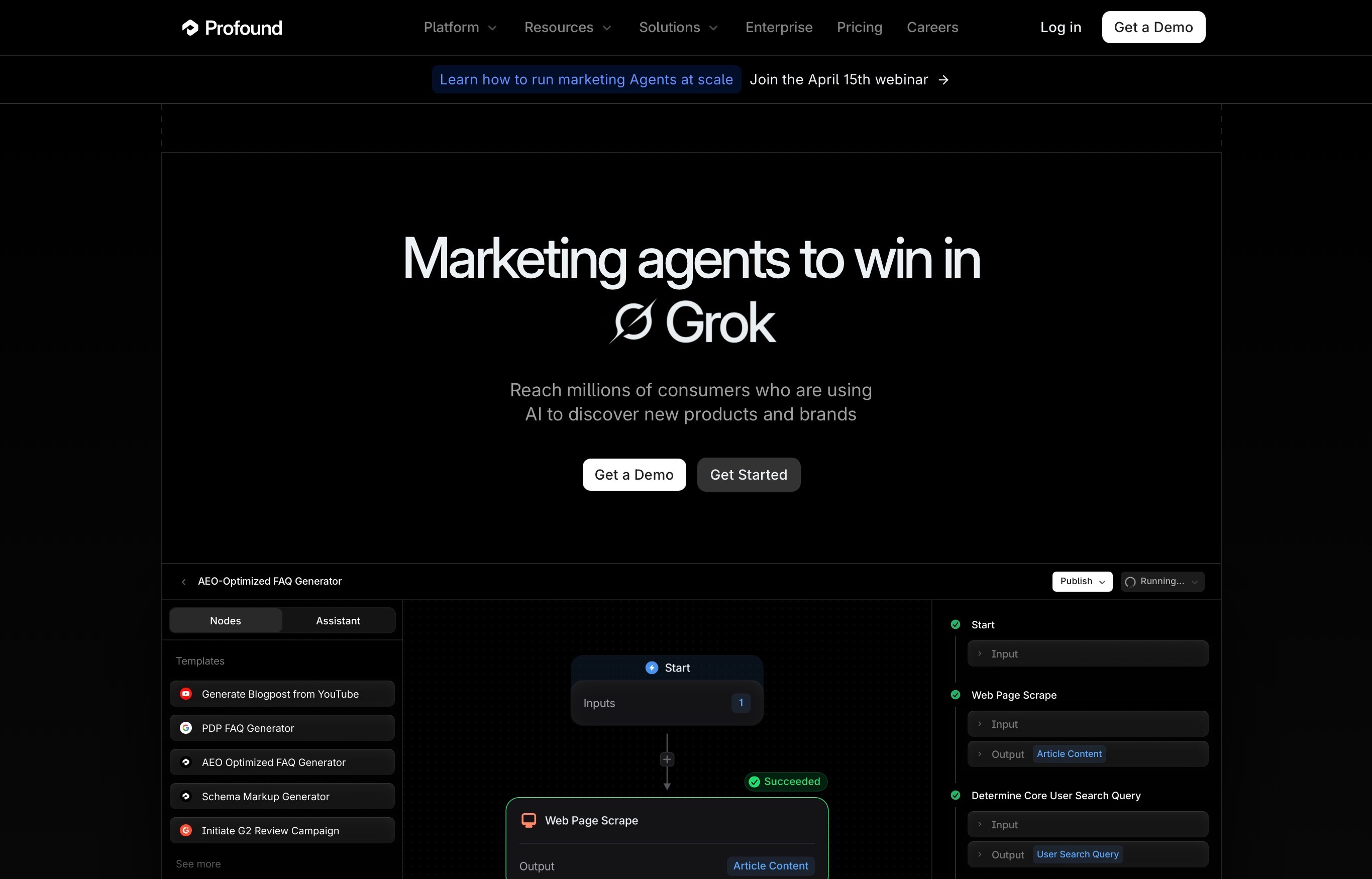 Profound Landing Page Screenshot