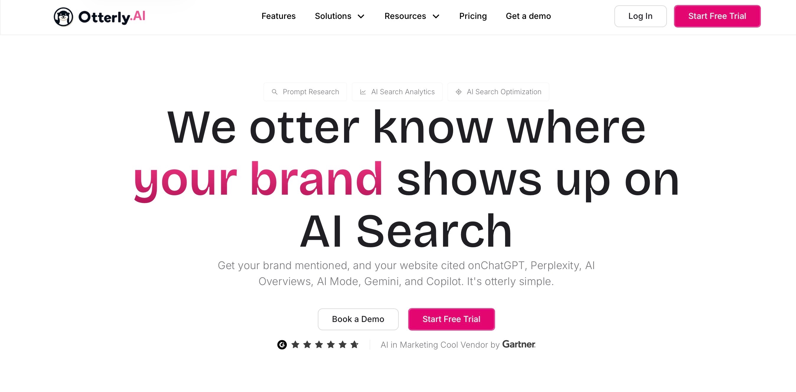 OtterlyAI landing page screenshot