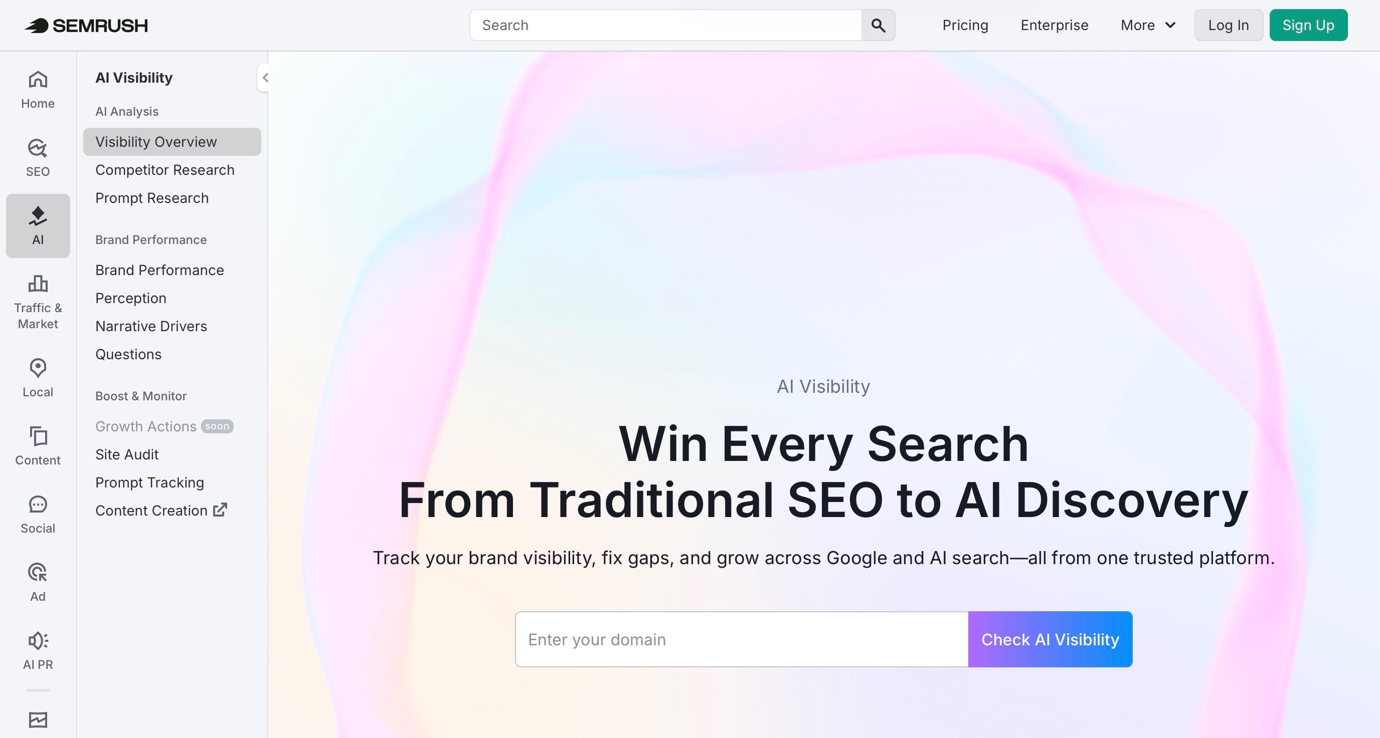 Semrush AI Visibility Toolkit Dashboard