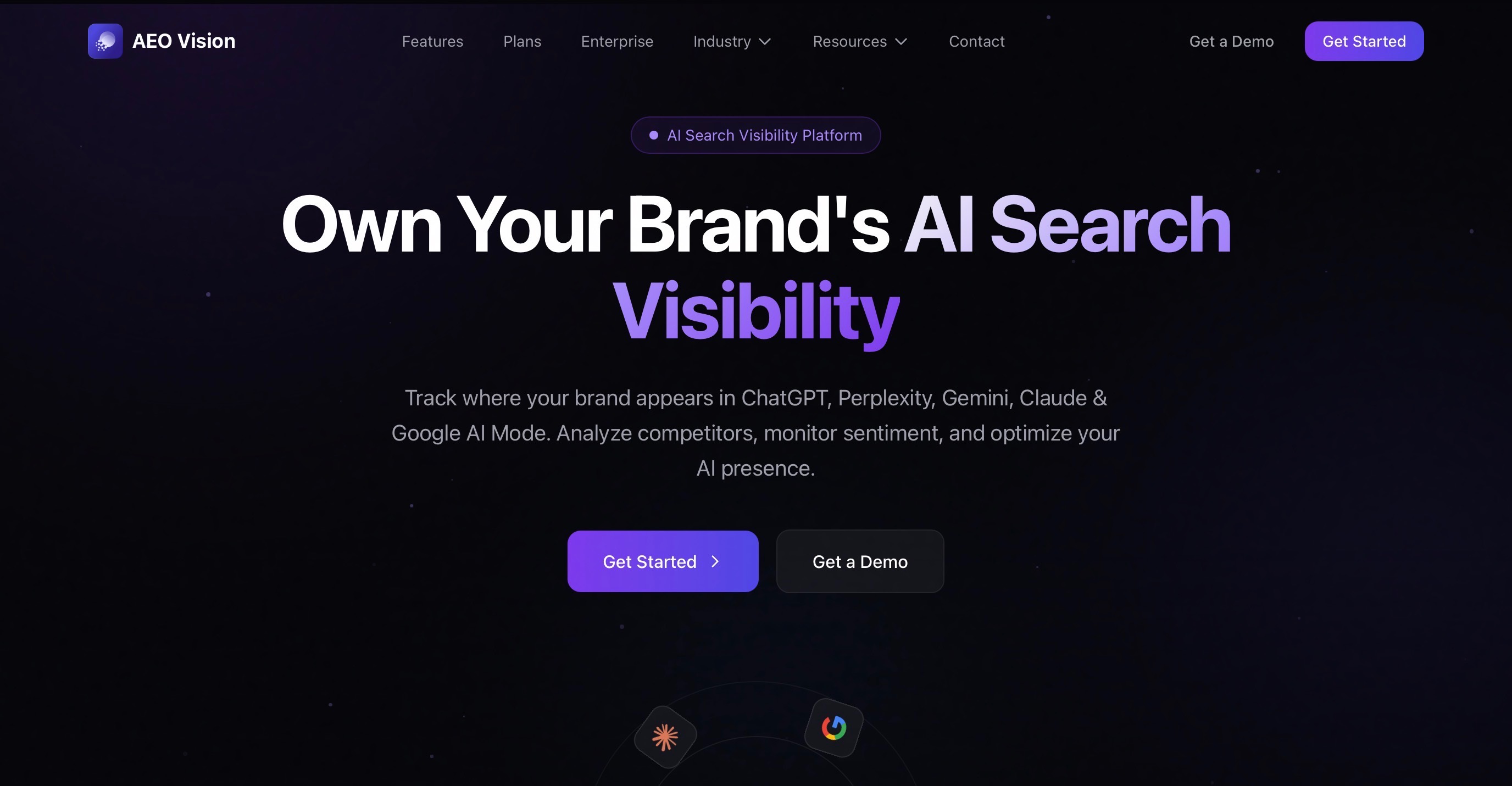 AEO Vision Landing page screenshot