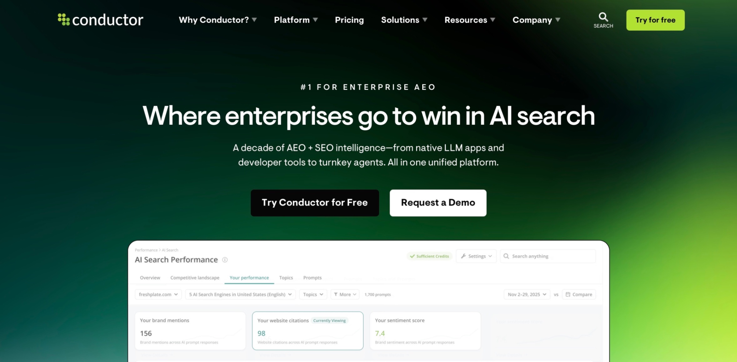 Conductor Landing Page Screenshot