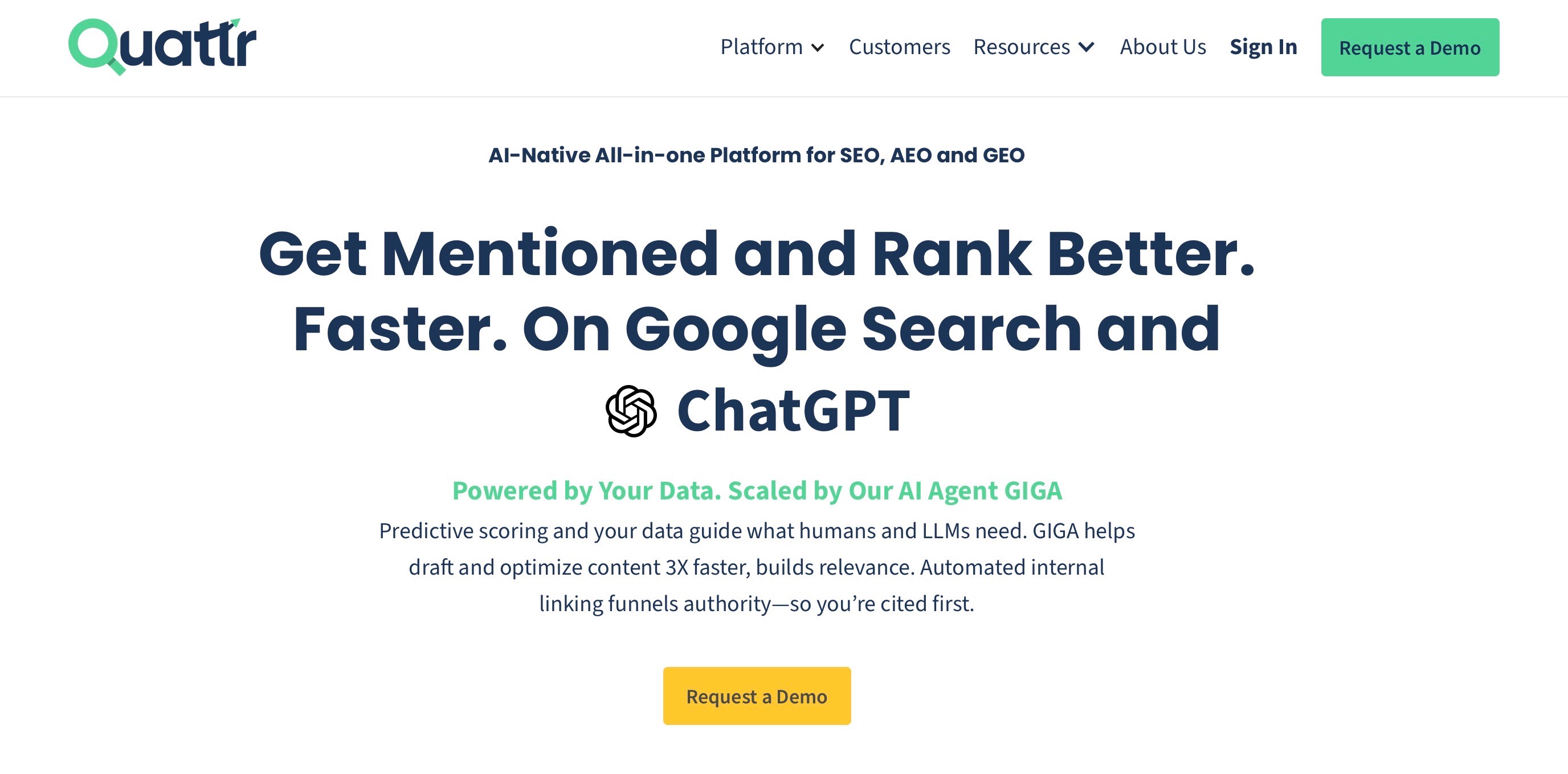 Quattr Landing Page Screenshot