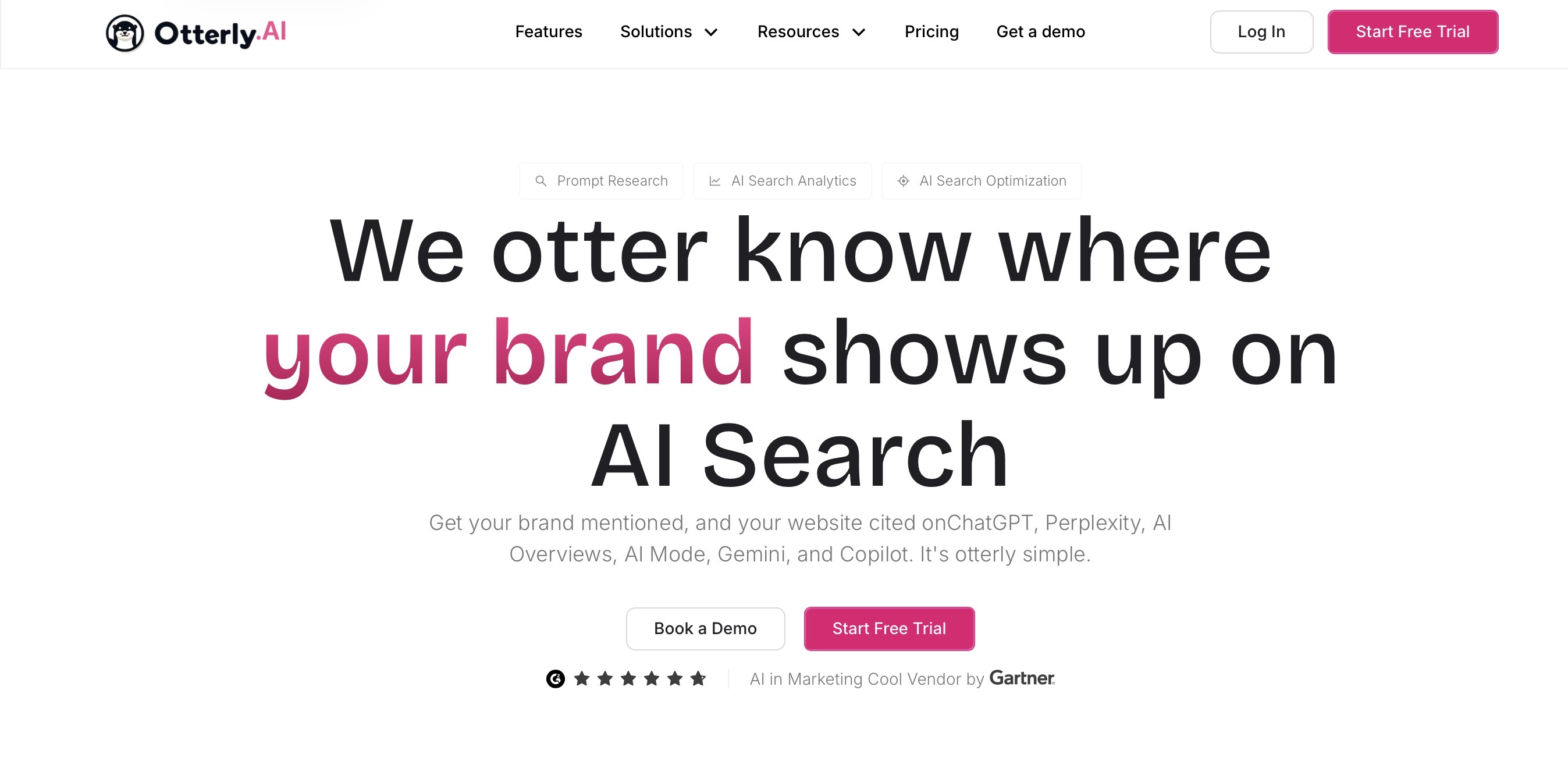 OtterlyAI Landing page screenshot
