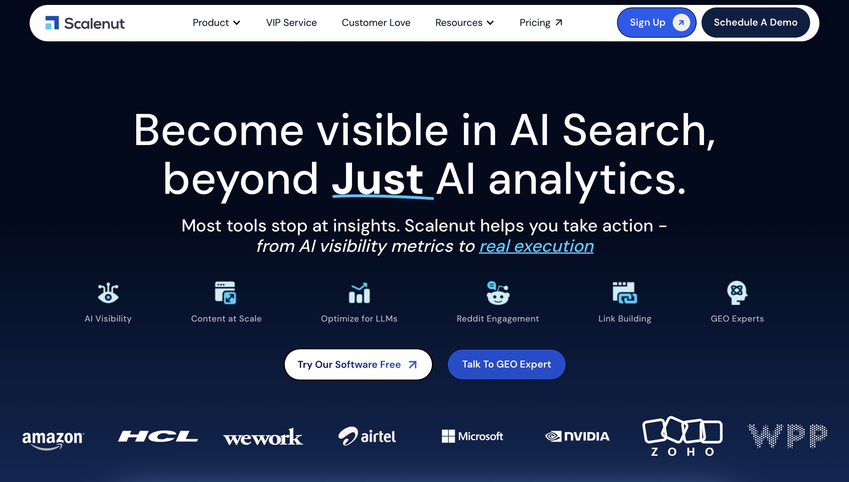Scalenut Landing page screenshot