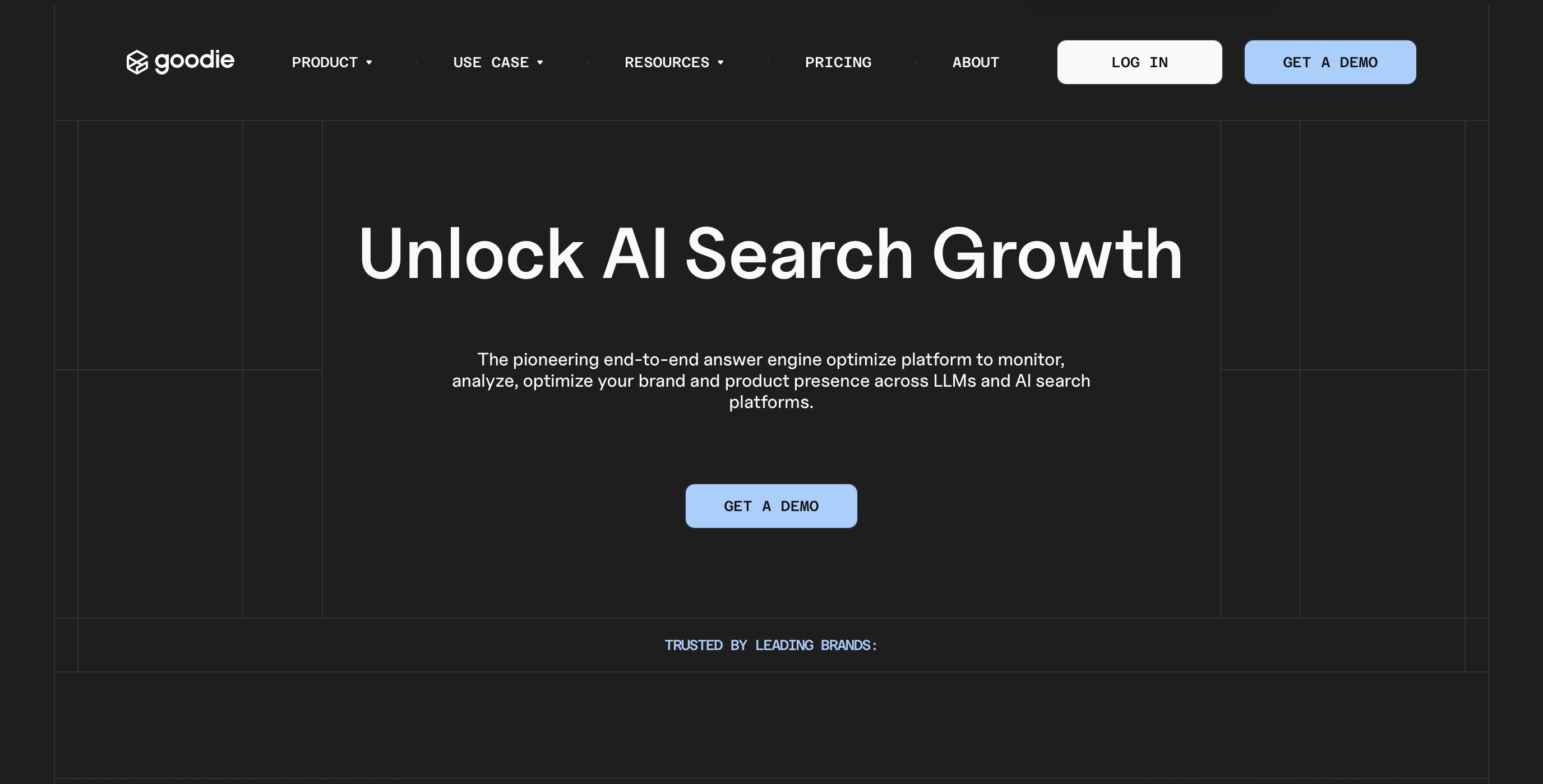 Goodie landing page screenshot