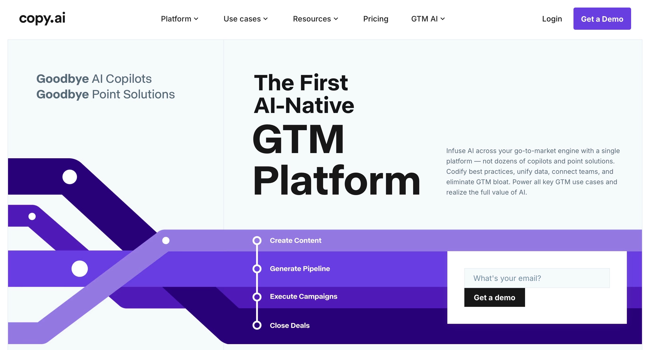 Copy.ai Landing page screenshot