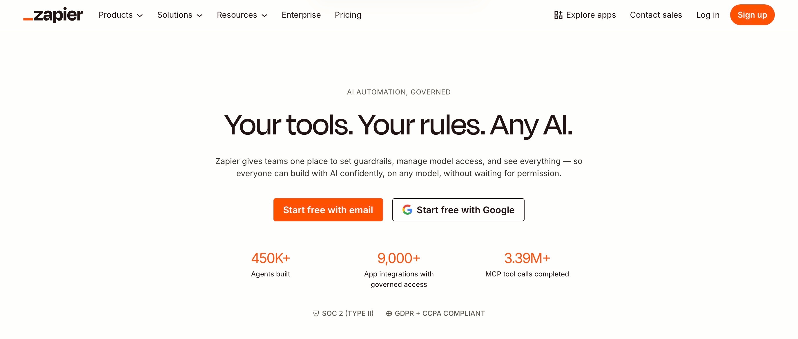Zapier Homepage screenshot