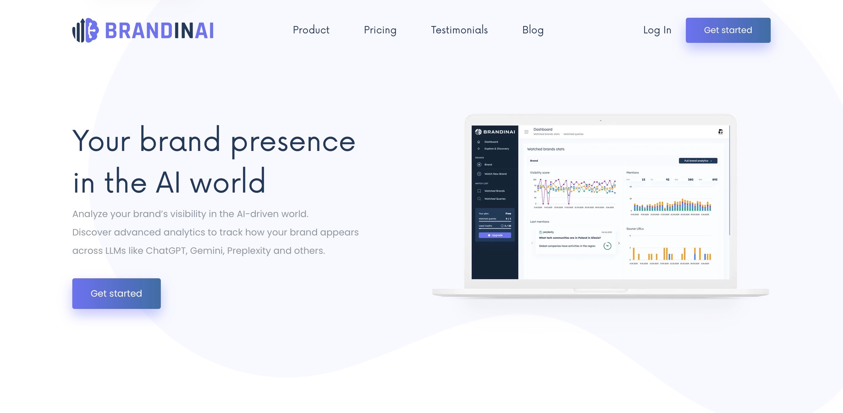 BrandInAI Landing page screenshot