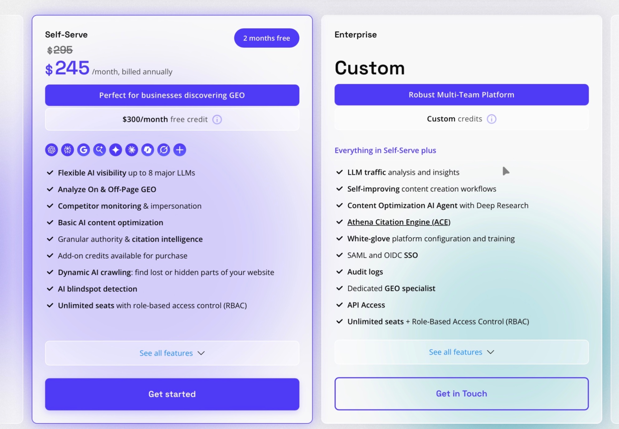AthenaHQ Pricing Screenshot