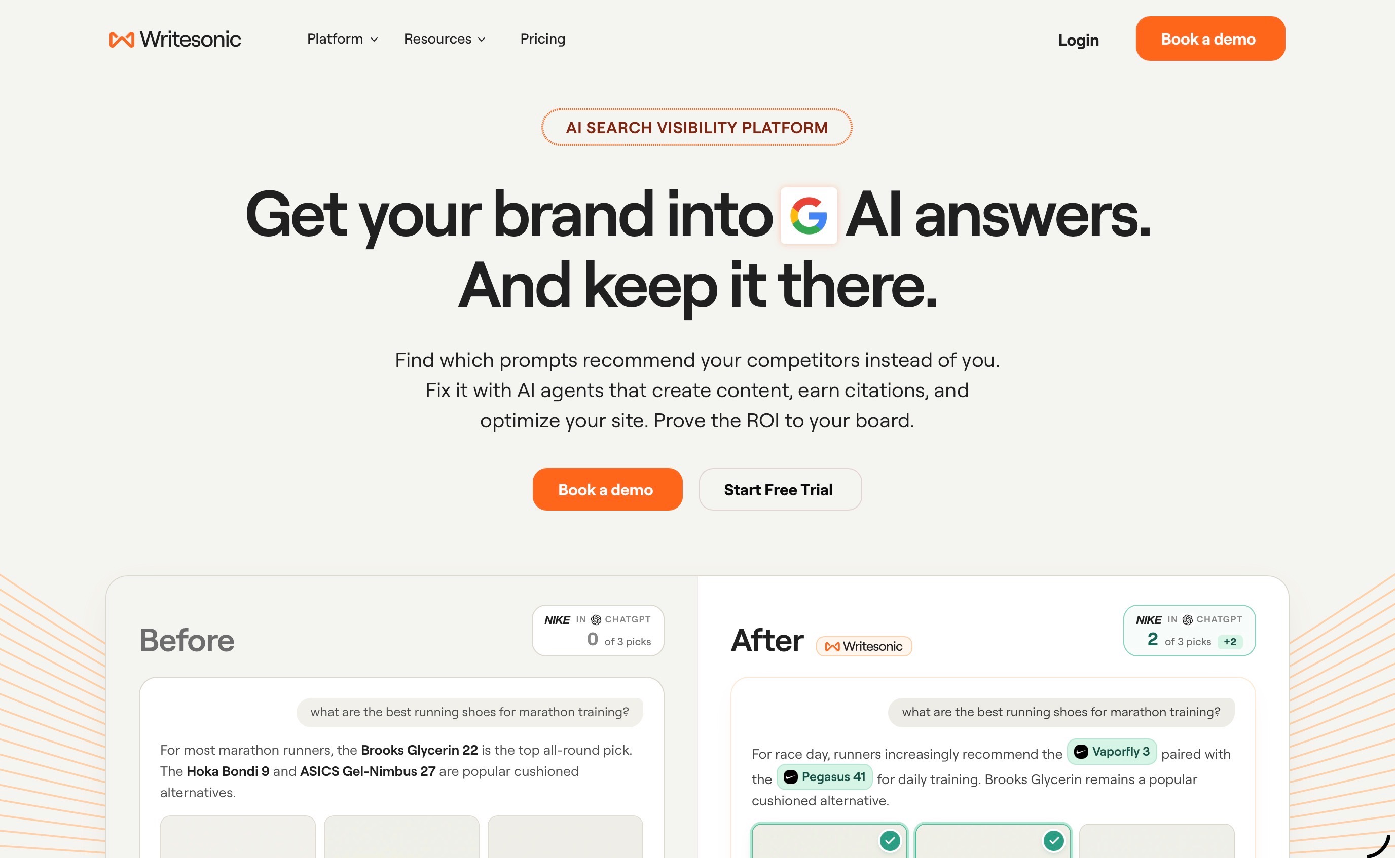 Writesonic Homepage screenshot