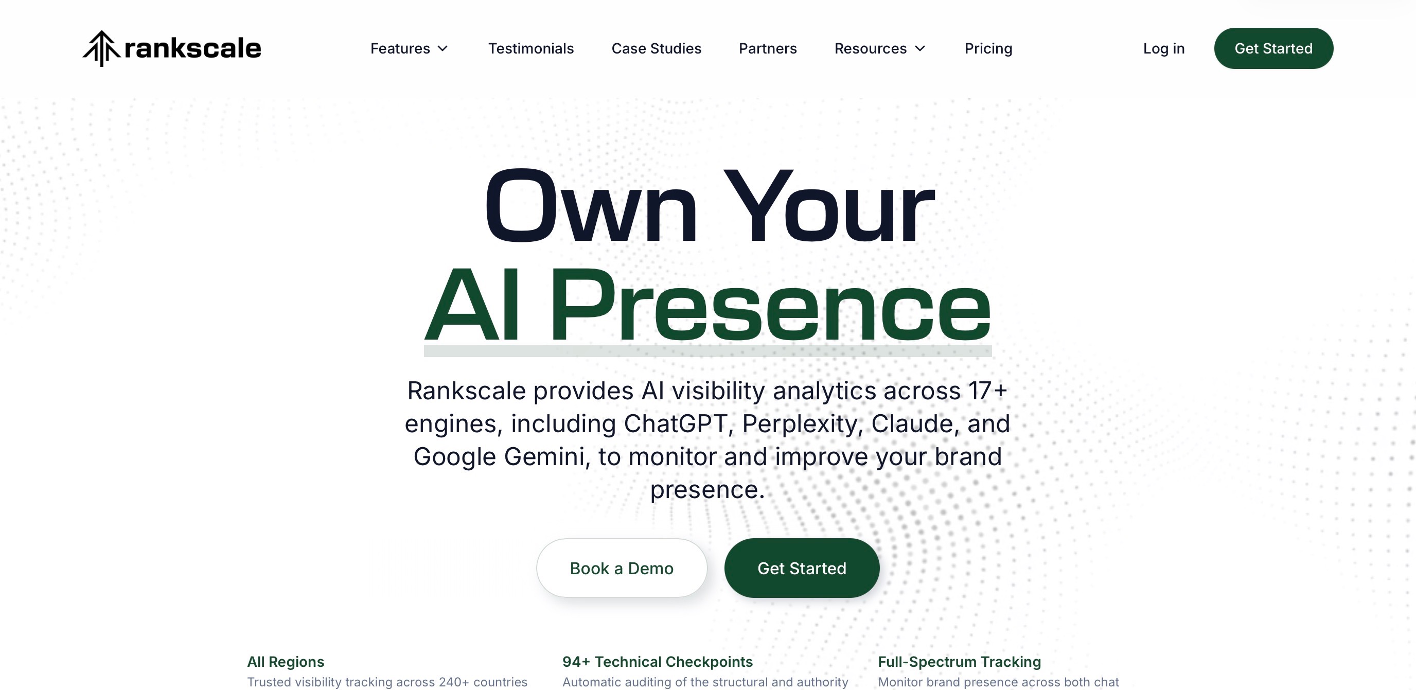 Rankscale homepage screenshot