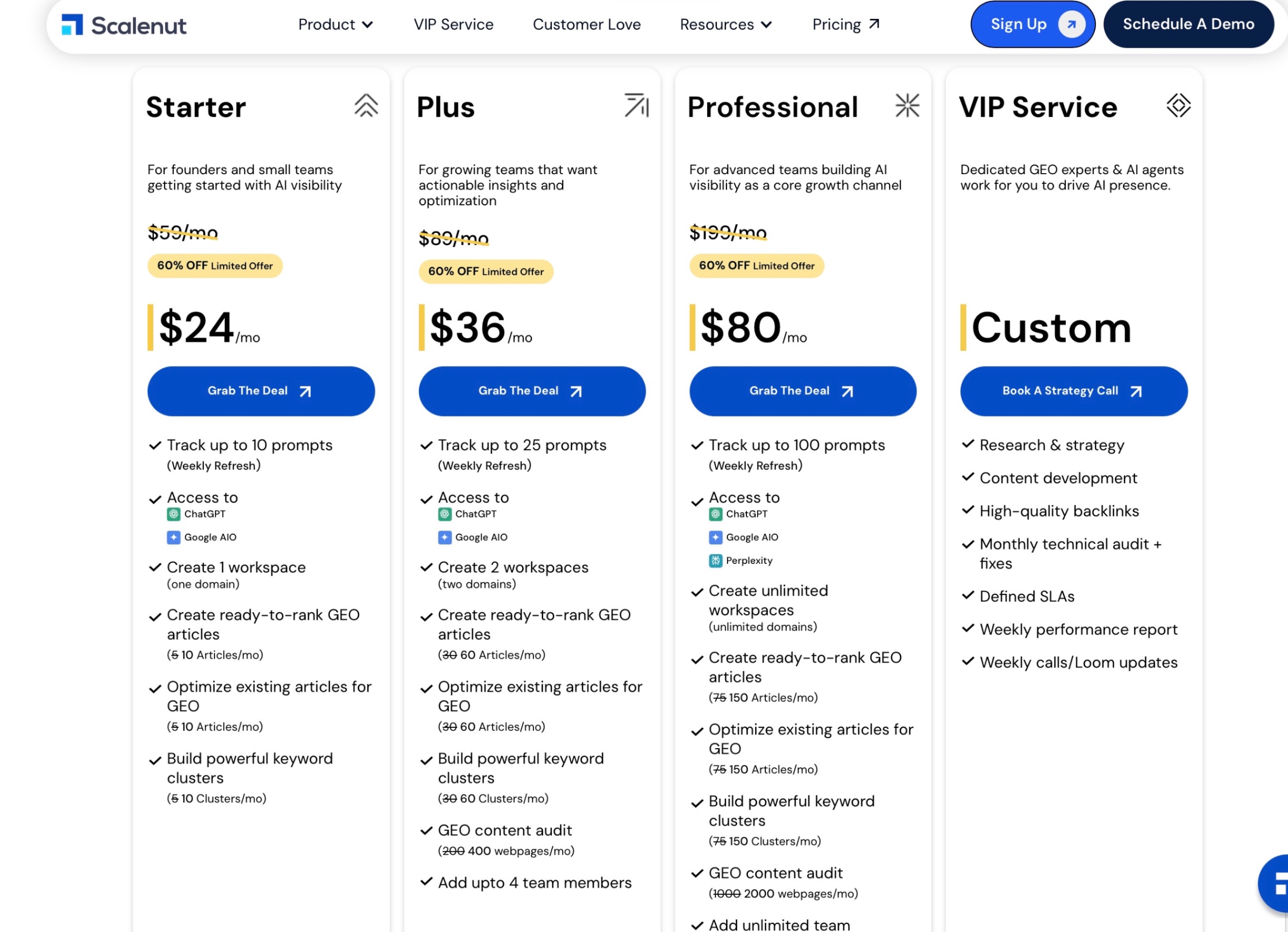 Scalenut pricing screenshot