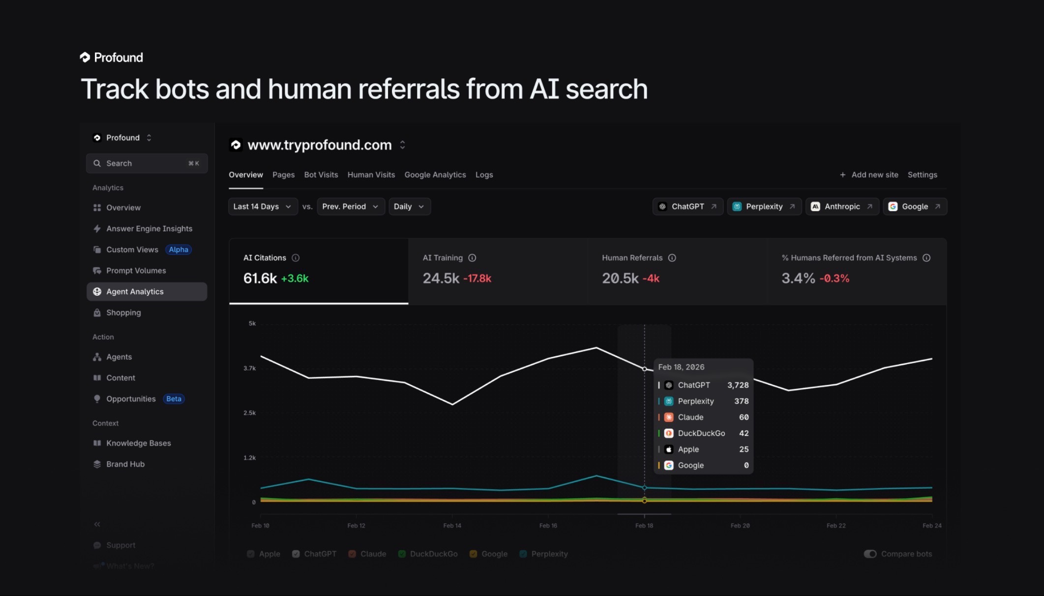 Profound AI Agent Analytics Screenshot